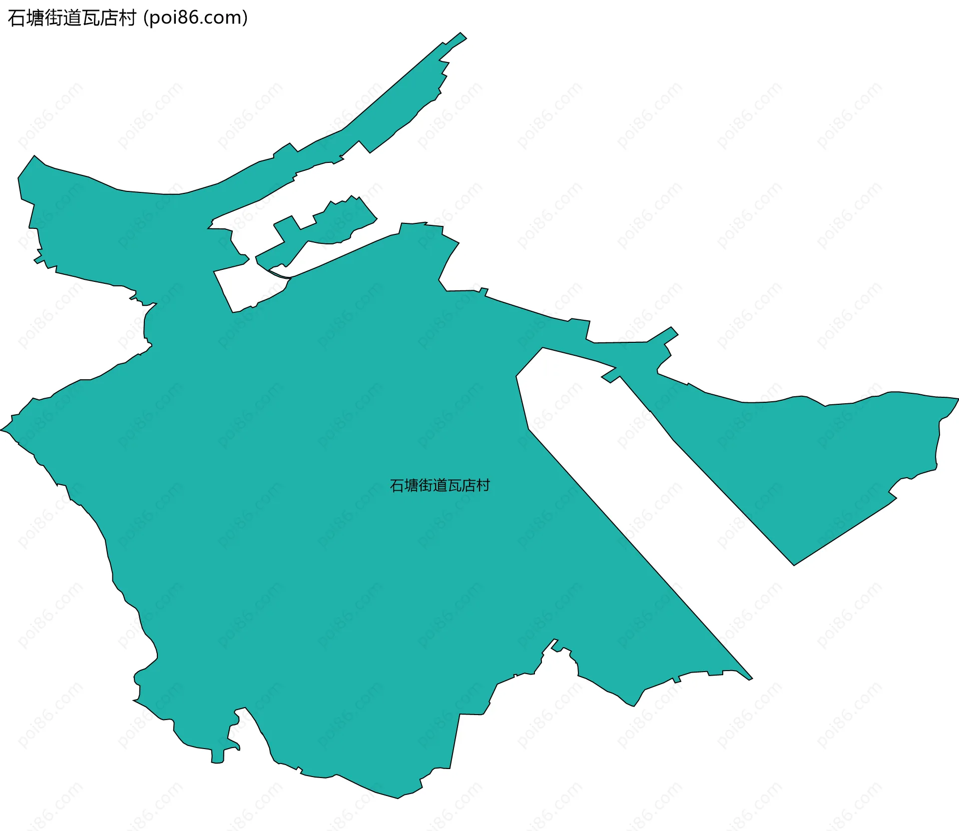 石塘街道瓦店村边界地图