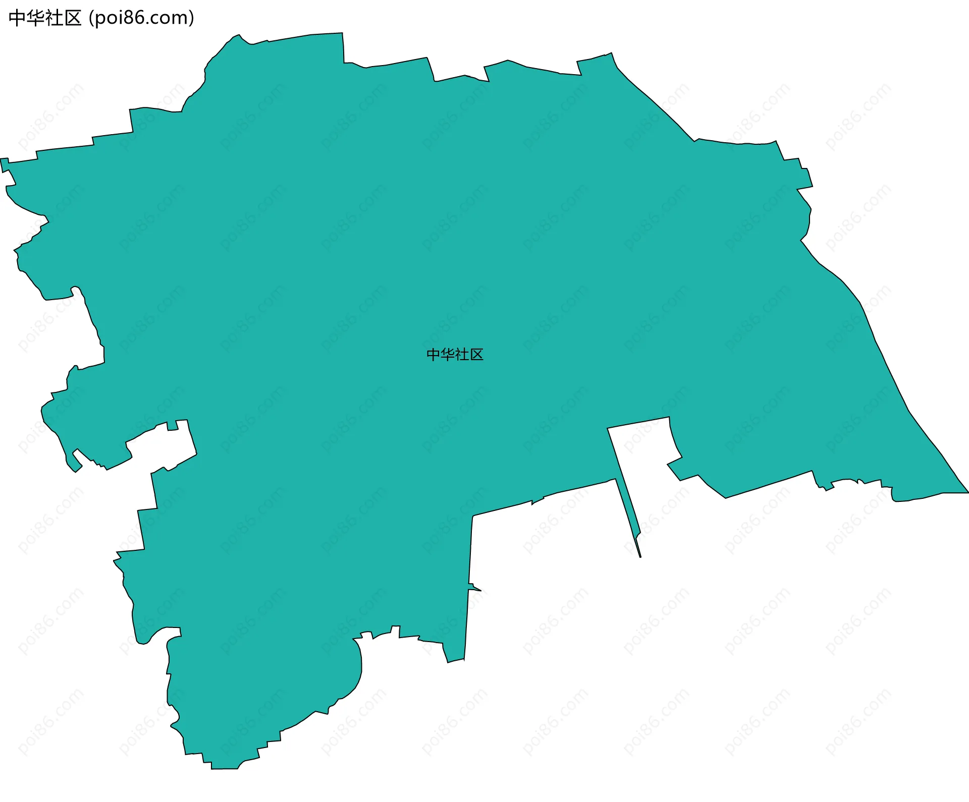 中华社区边界地图