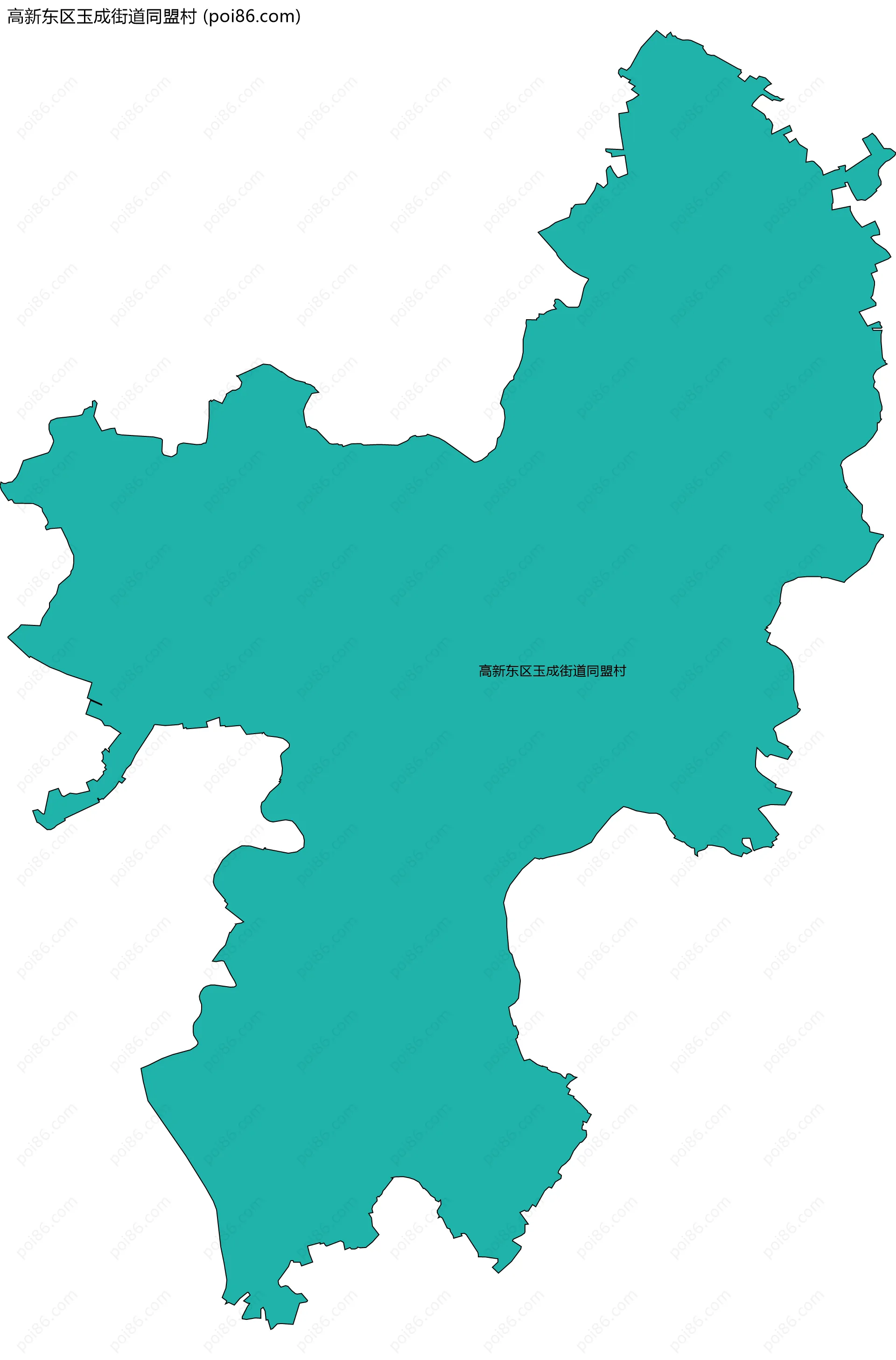 高新东区玉成街道同盟村边界地图