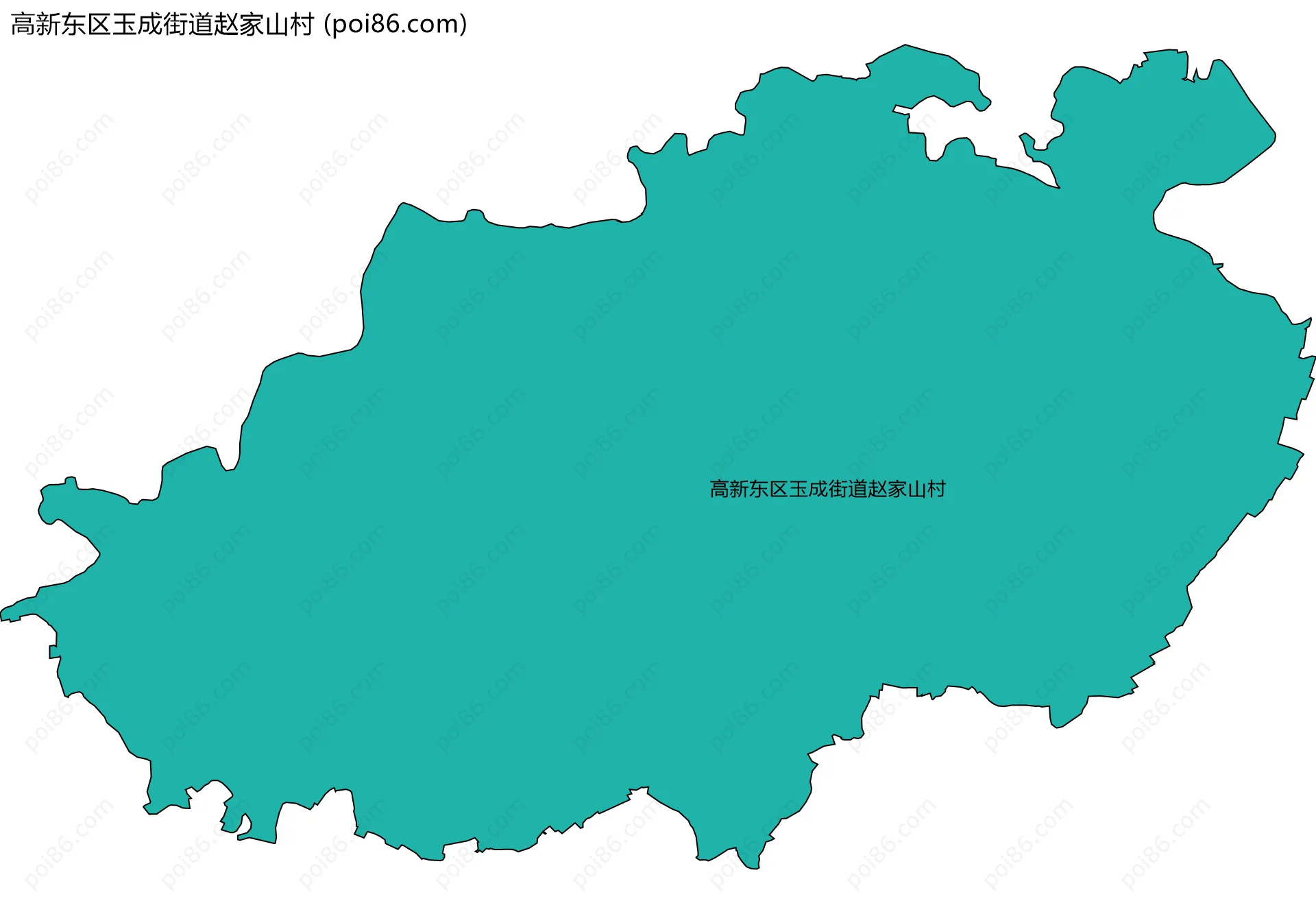 高新东区玉成街道赵家山村边界地图