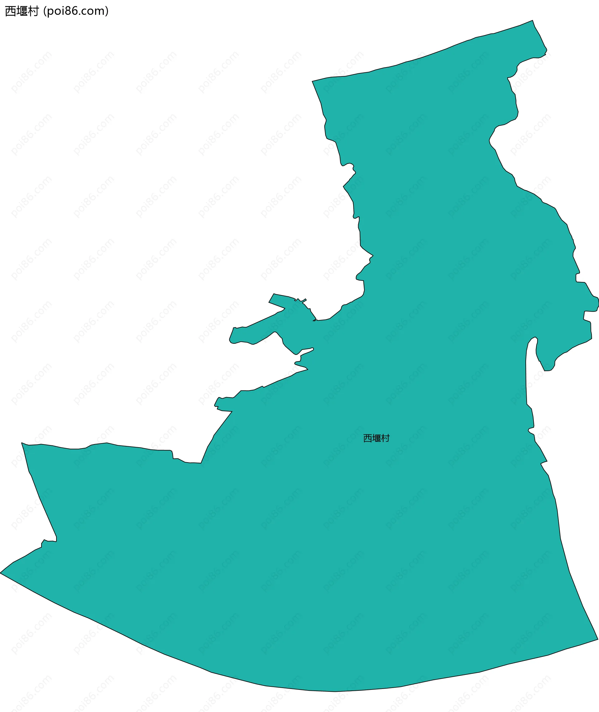 西堰村边界地图