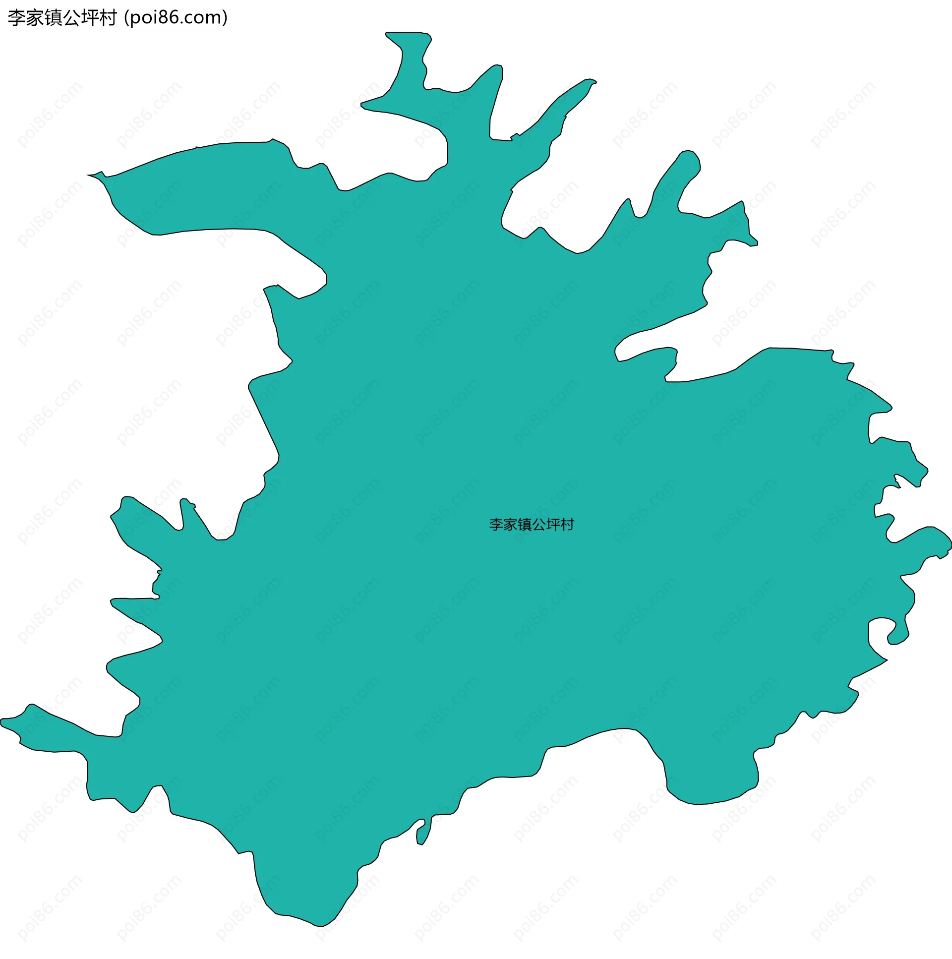 李家镇公坪村边界地图