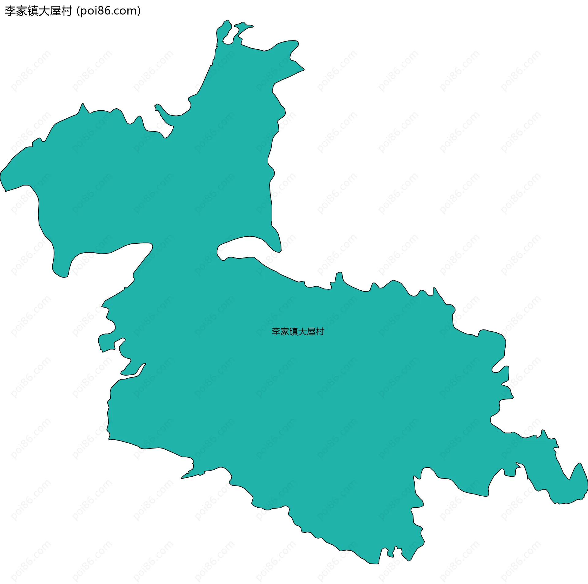 李家镇大屋村边界地图