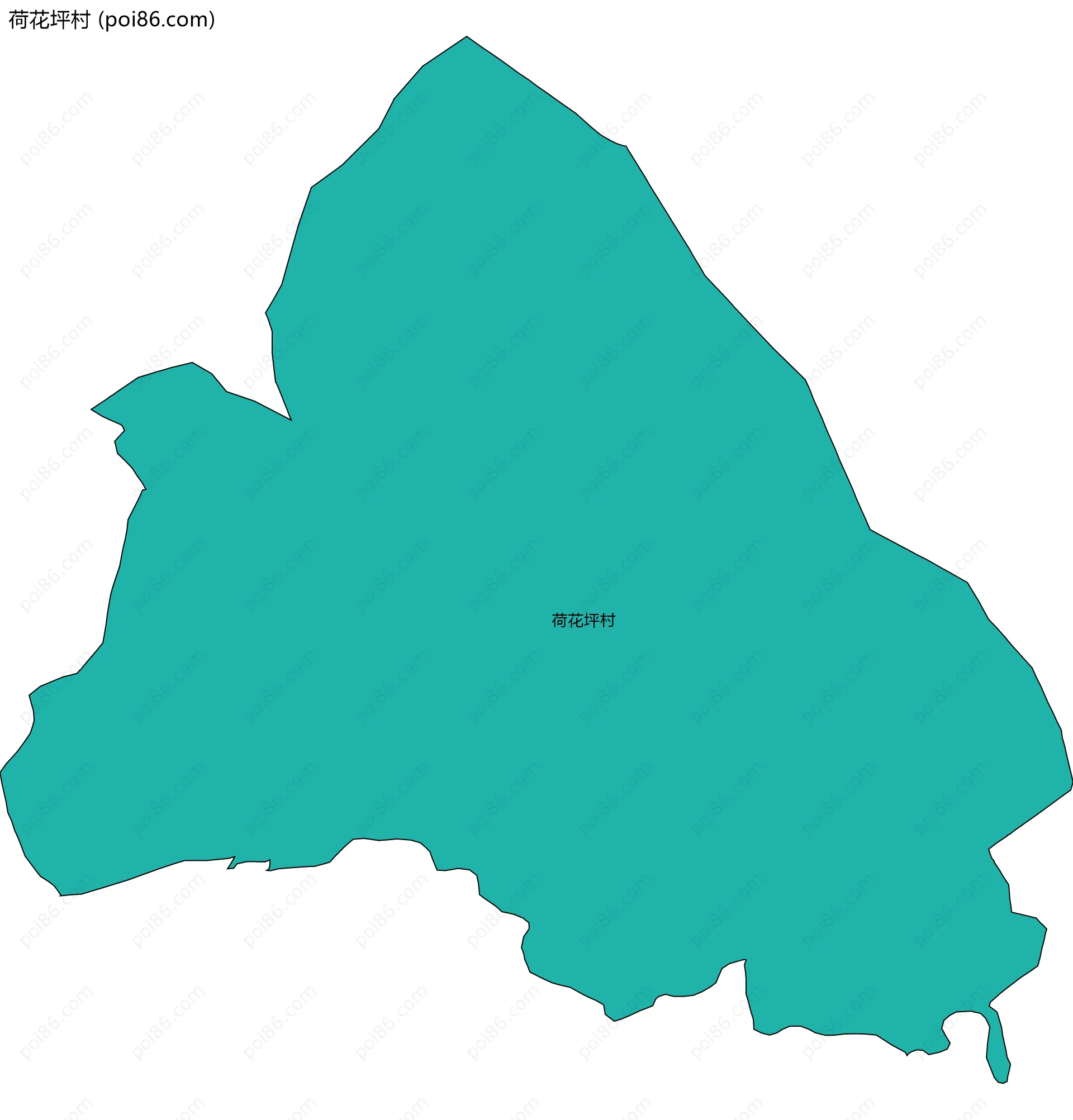 荷花坪村边界地图