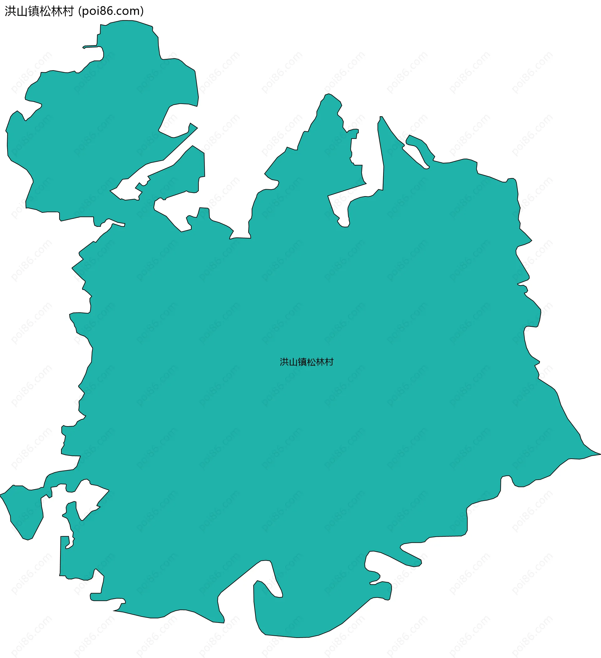 洪山镇松林村边界地图