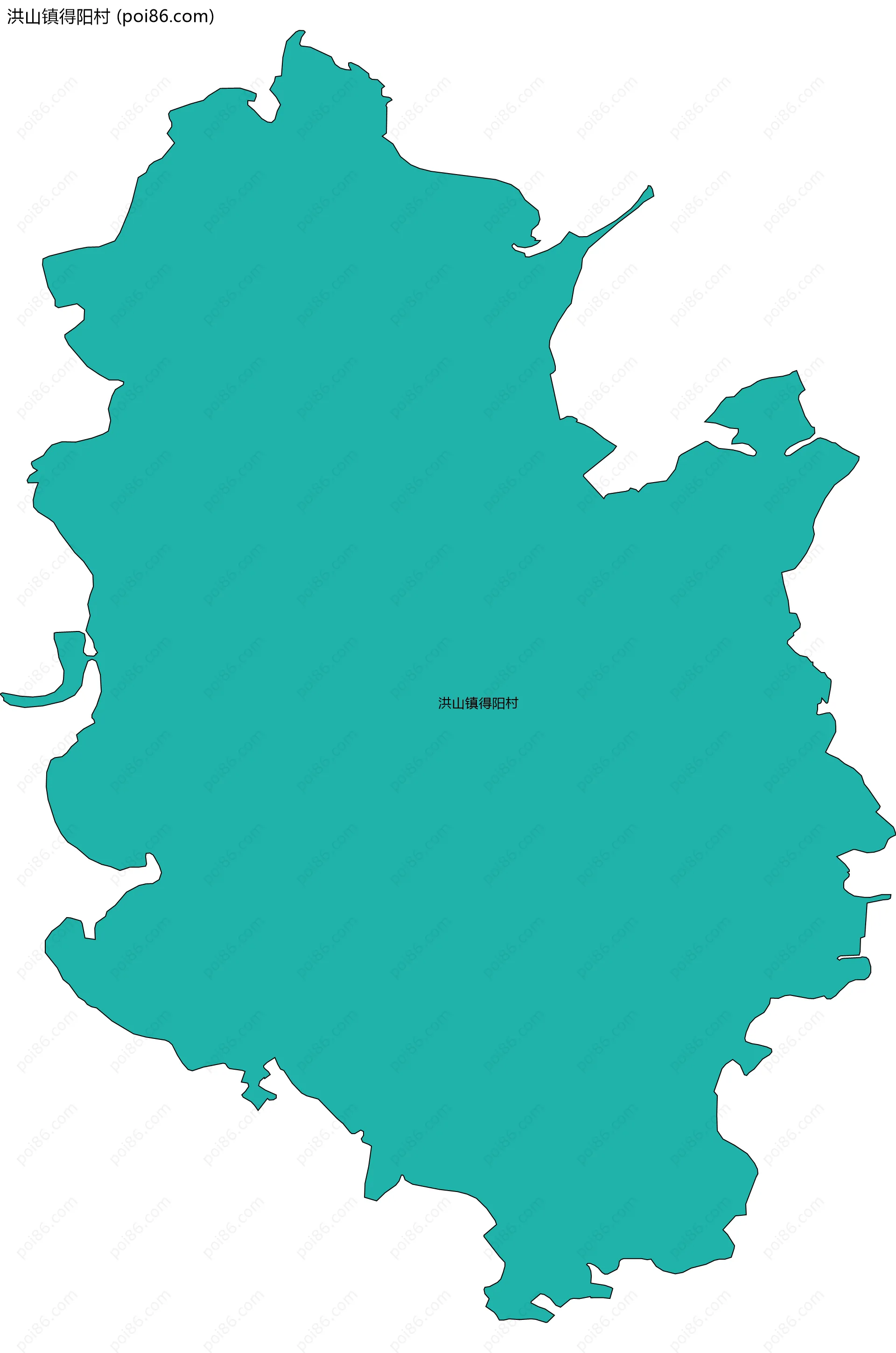 洪山镇得阳村边界地图