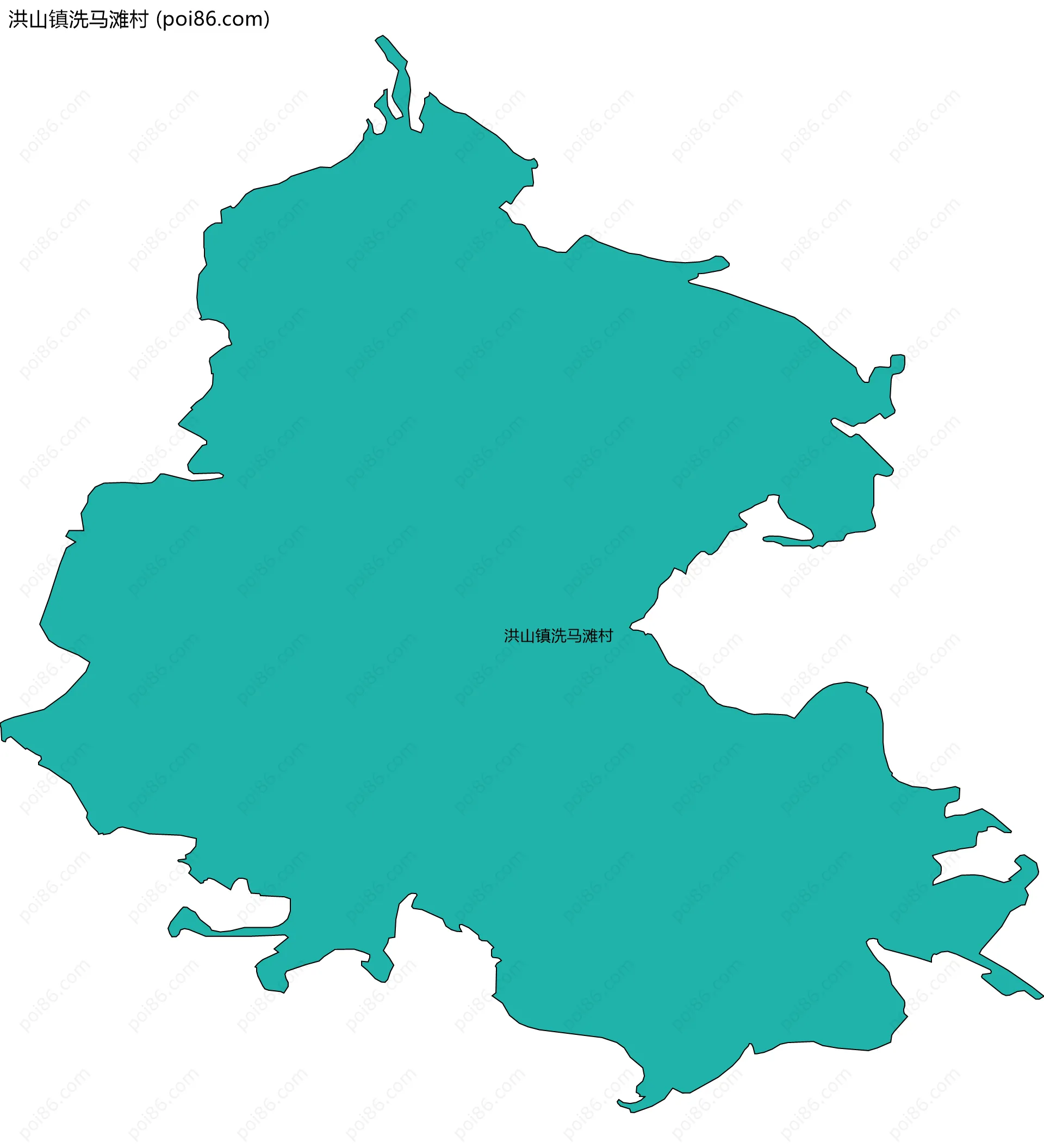 洪山镇洗马滩村边界地图