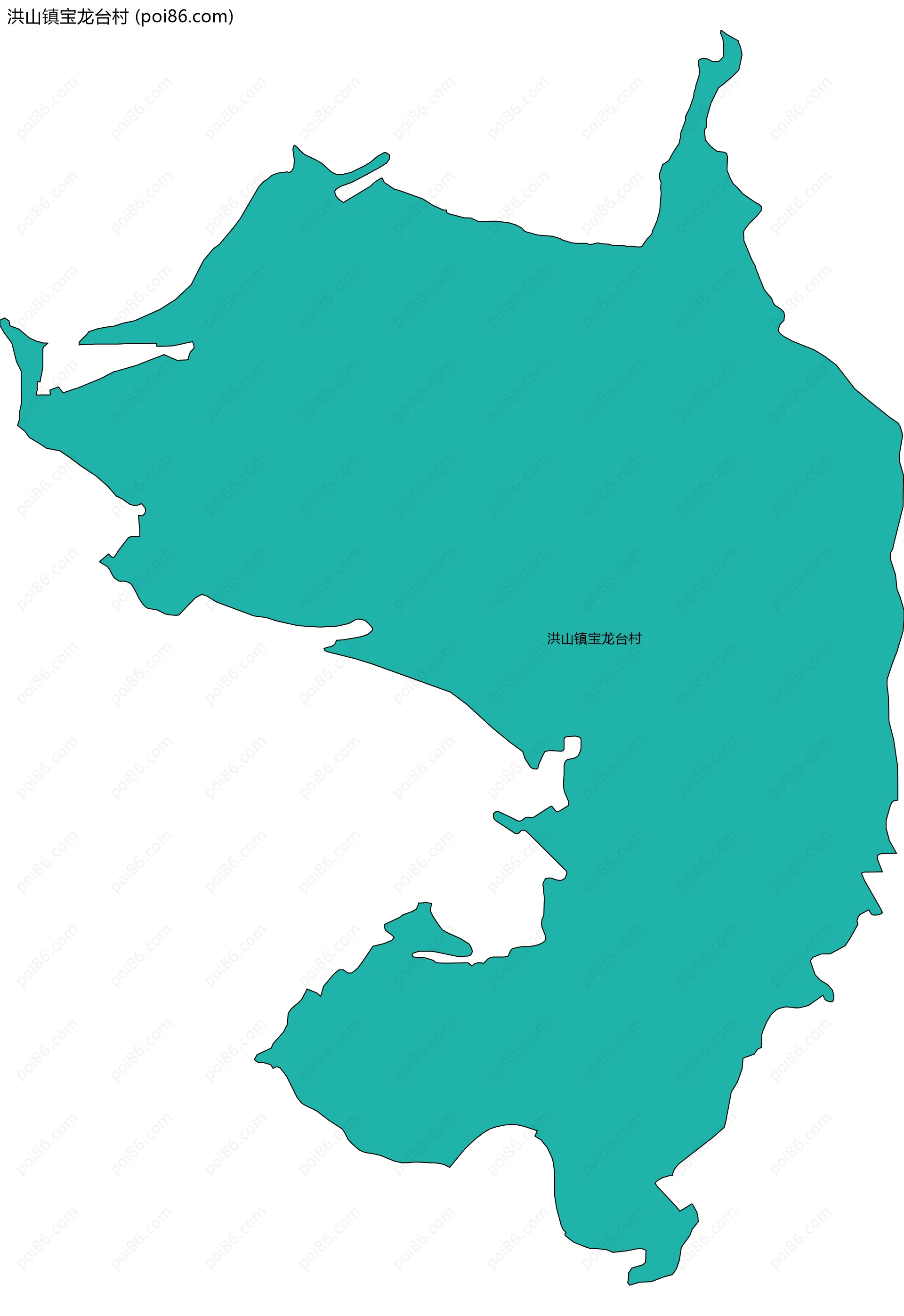 洪山镇宝龙台村边界地图