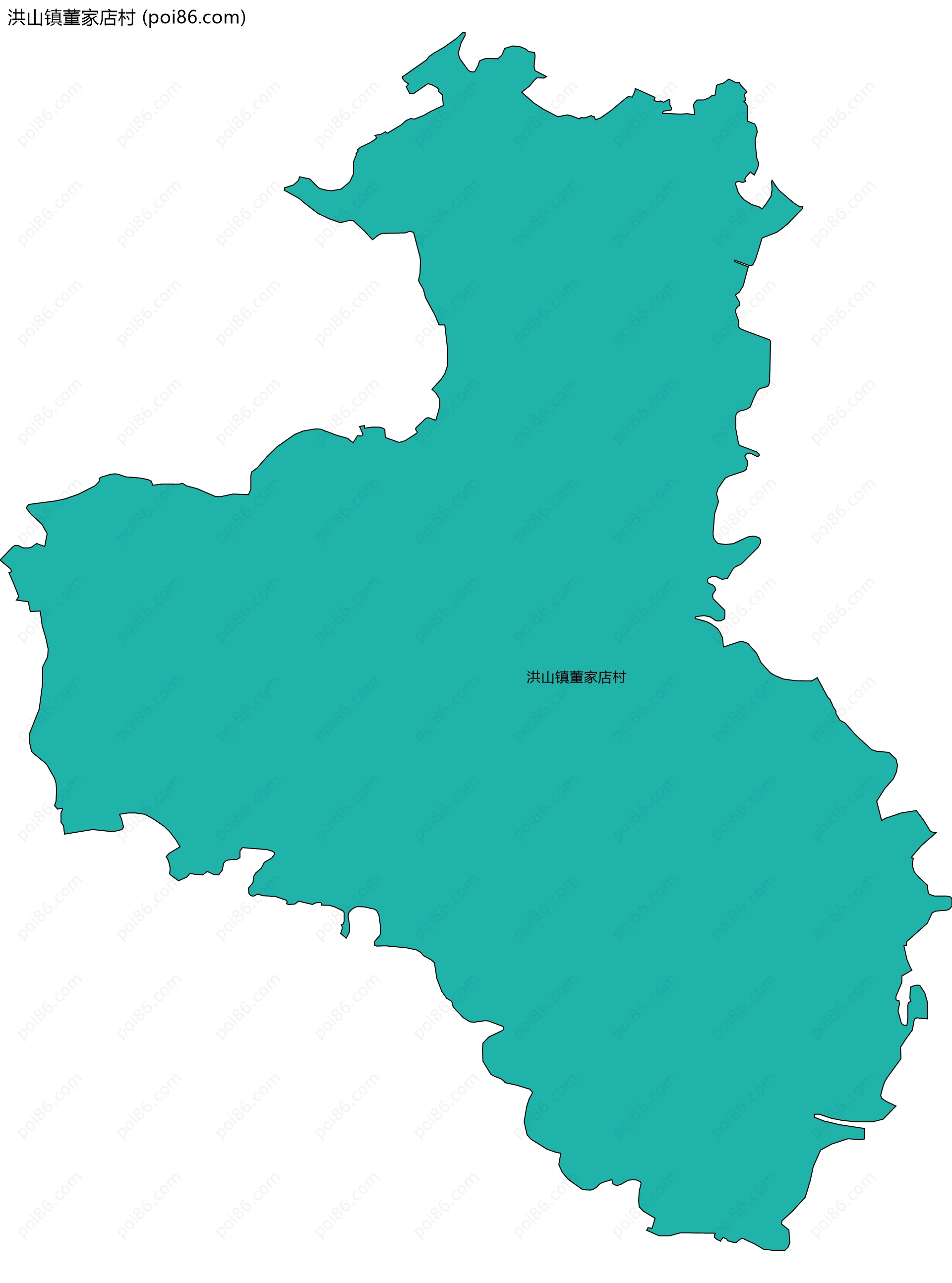 洪山镇董家店村边界地图