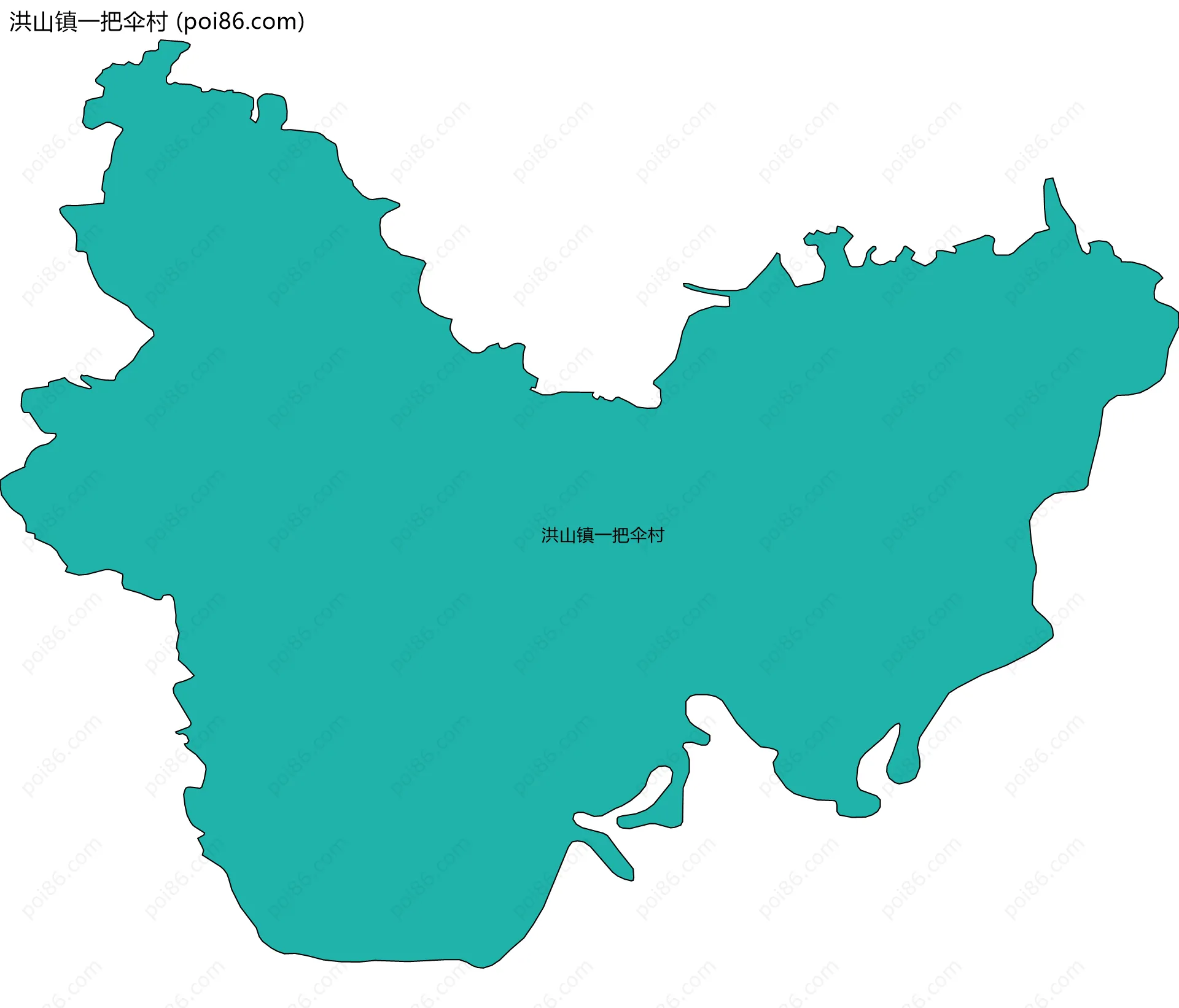 洪山镇一把伞村边界地图