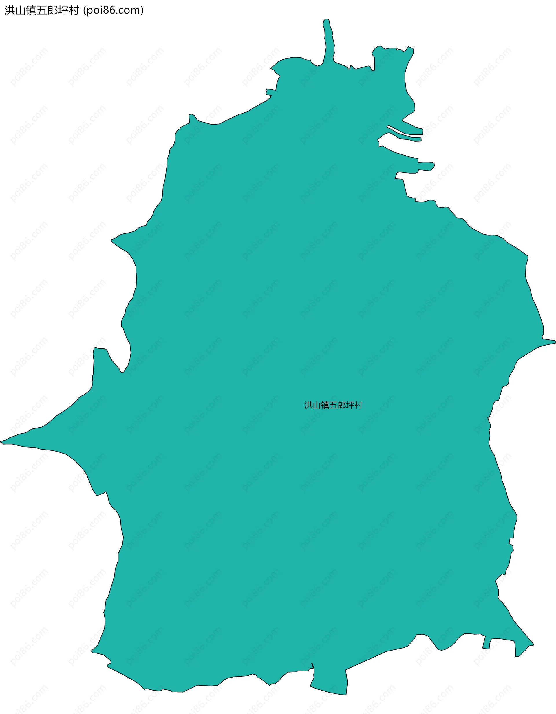 洪山镇五郎坪村边界地图