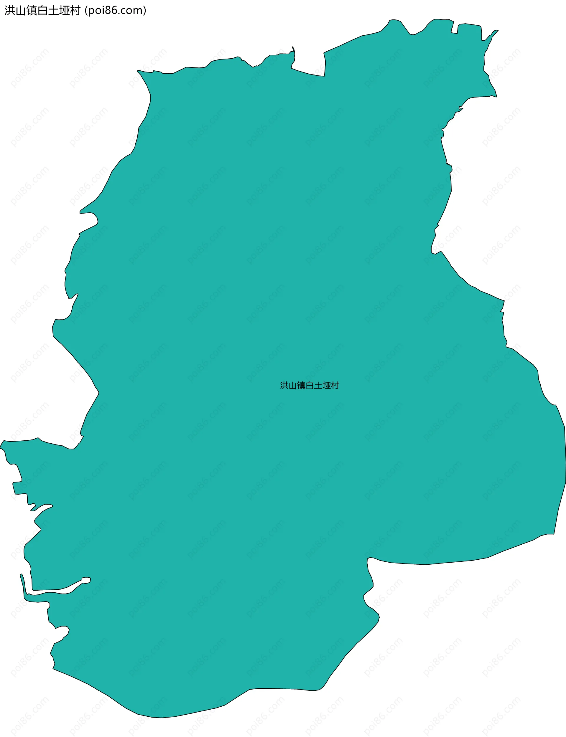 洪山镇白土垭村边界地图