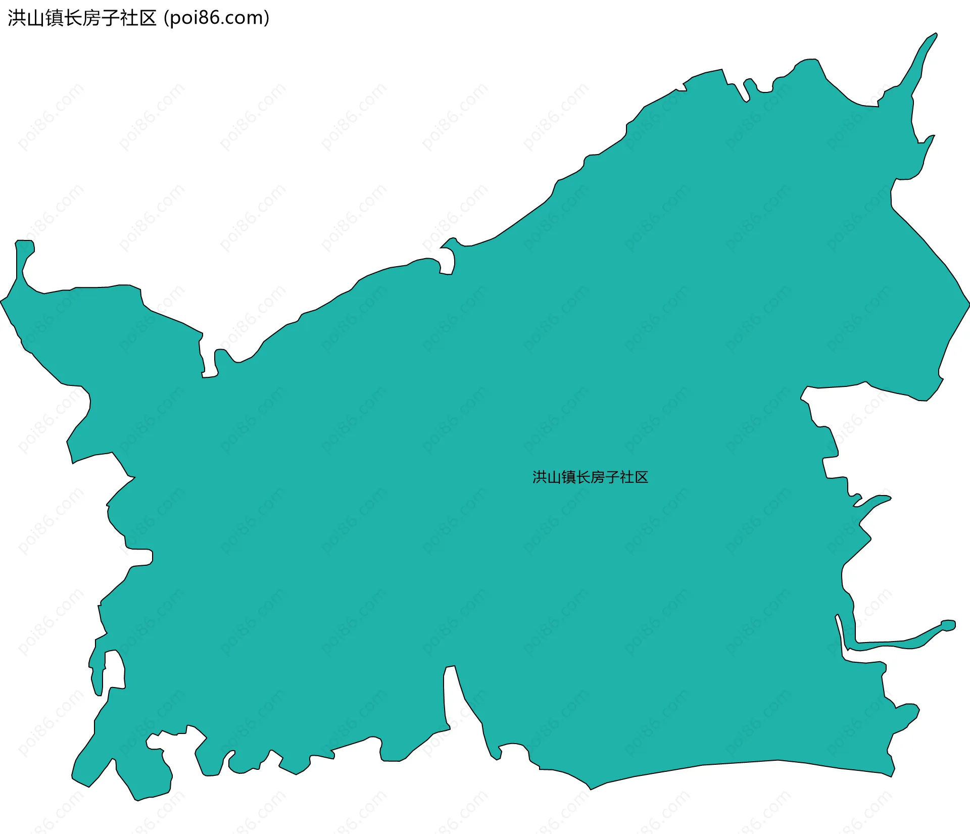 洪山镇长房子社区边界地图