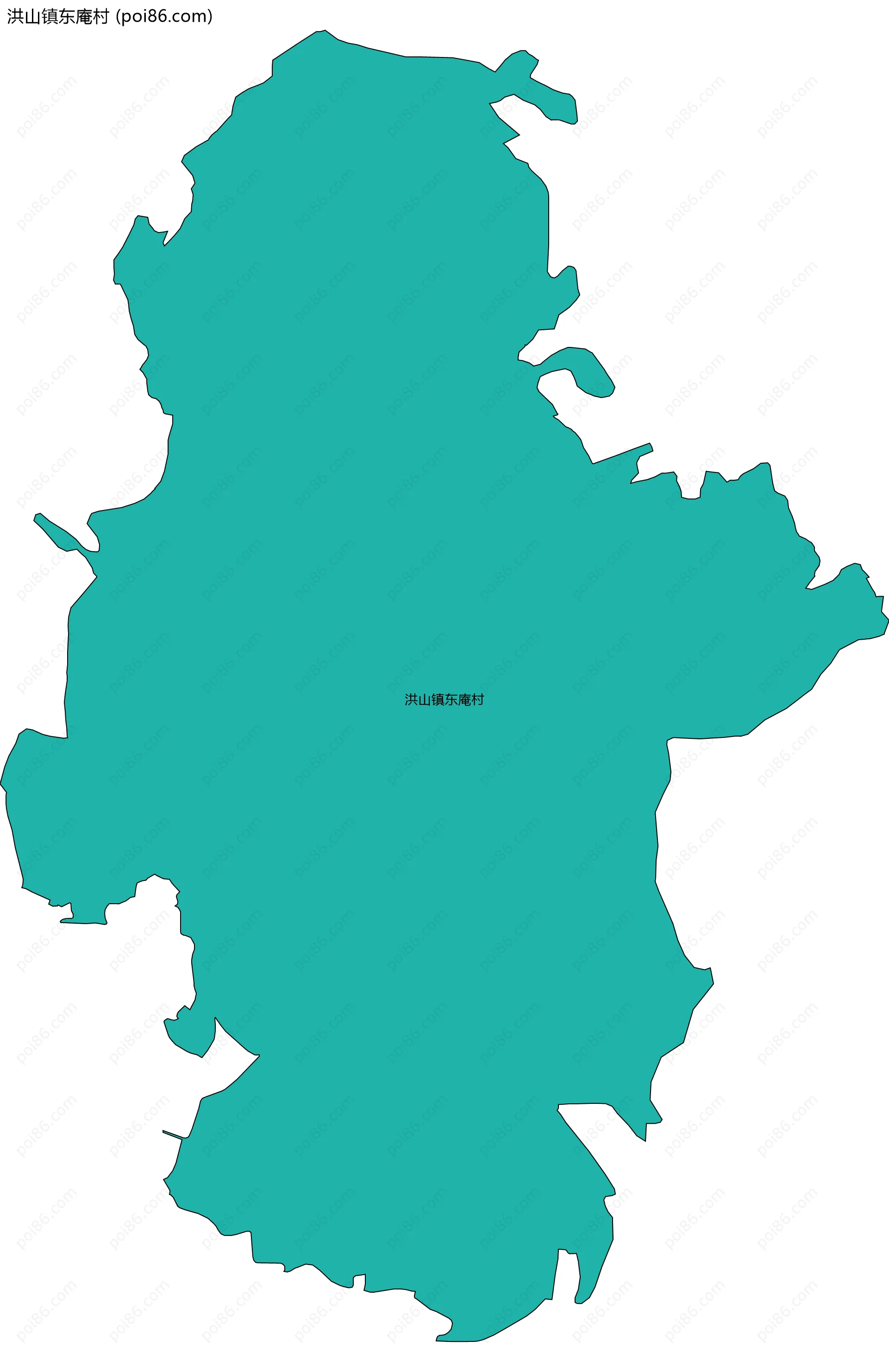 洪山镇东庵村边界地图