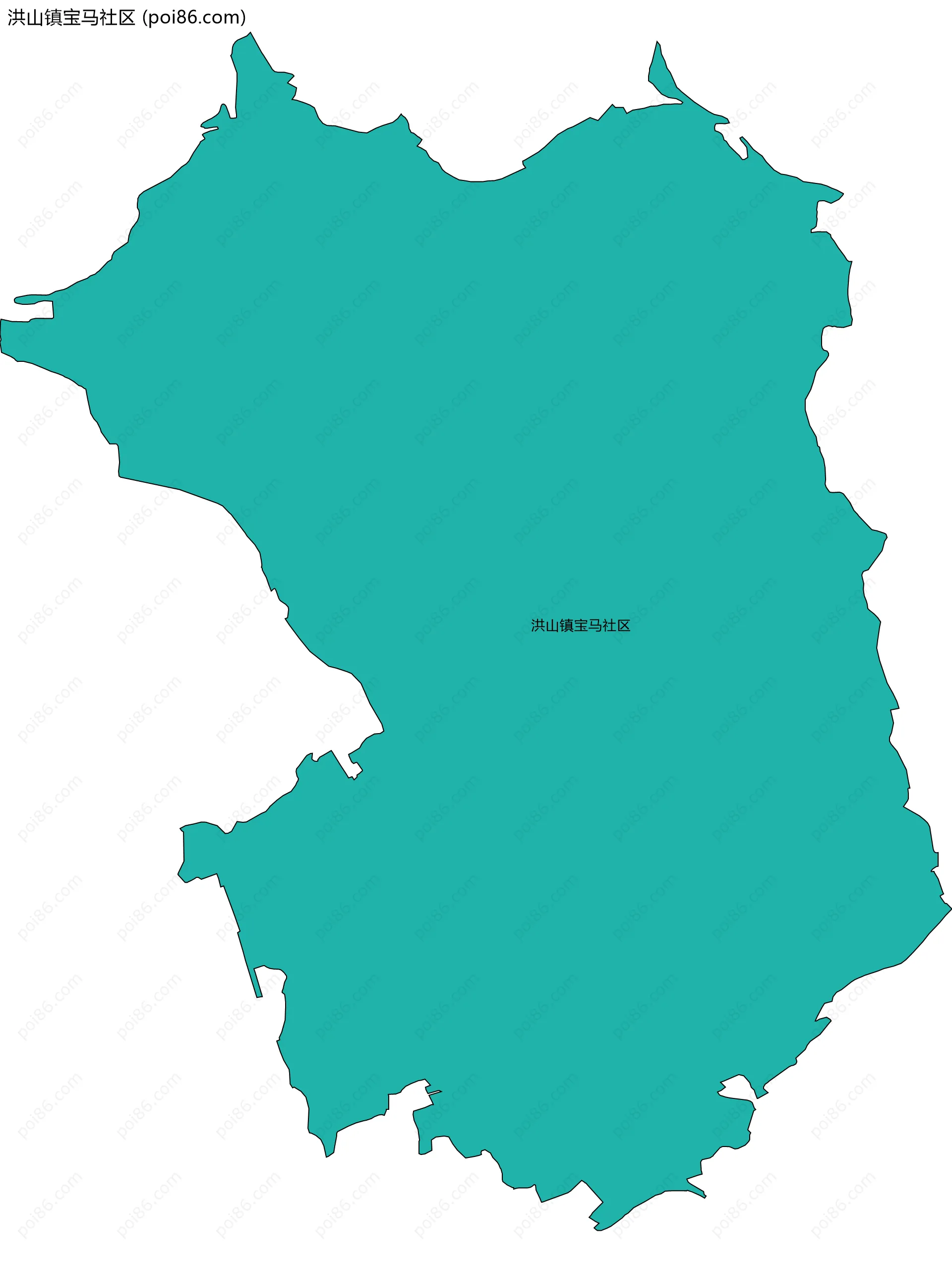 洪山镇宝马社区边界地图