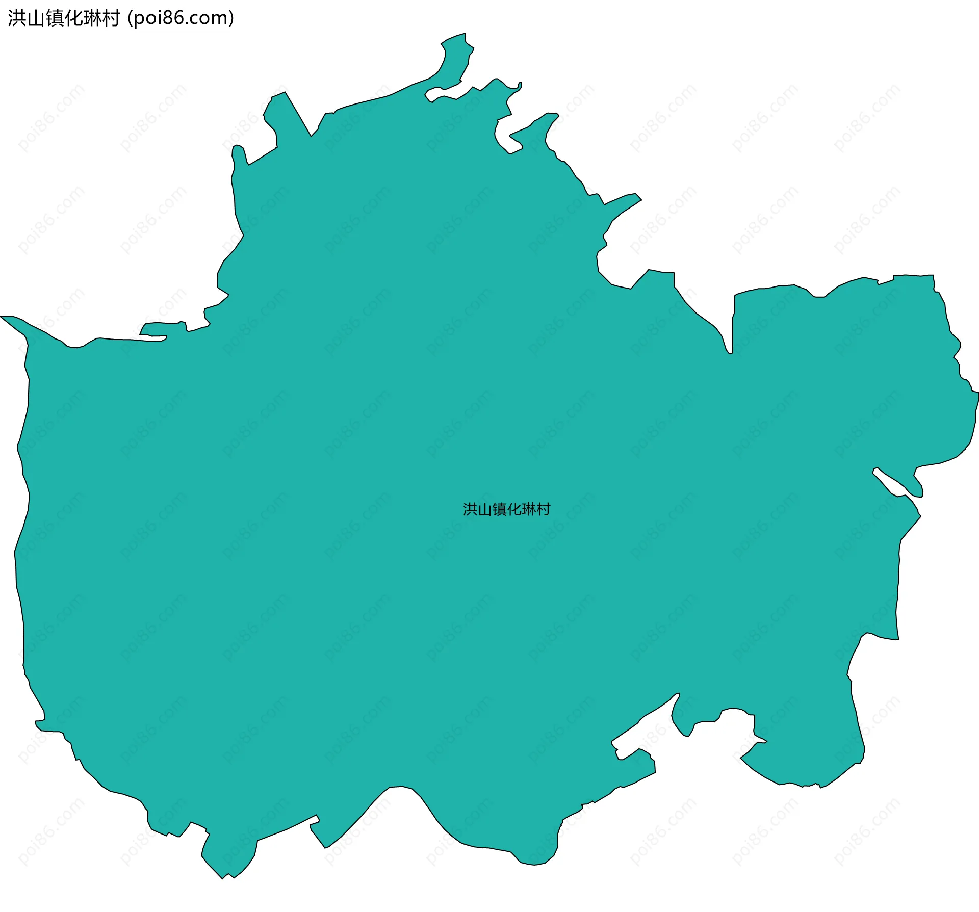 洪山镇化琳村边界地图