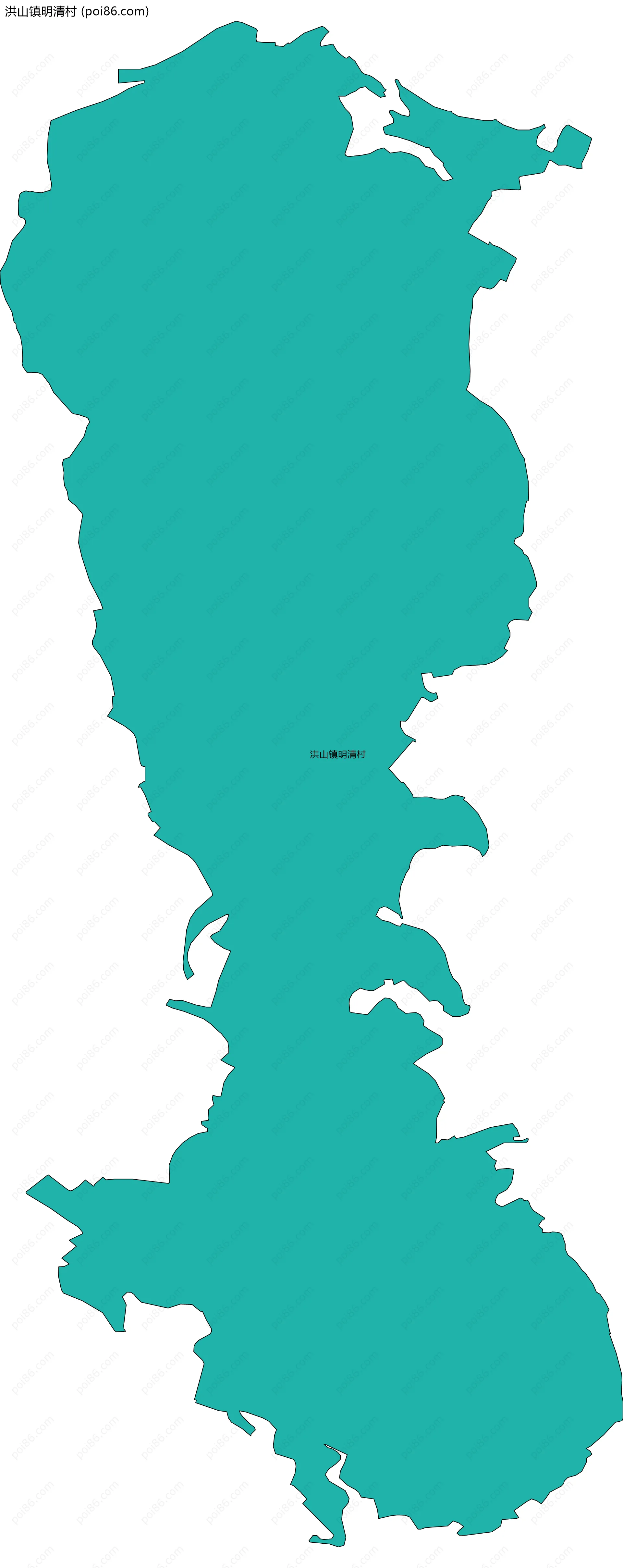 洪山镇明清村边界地图