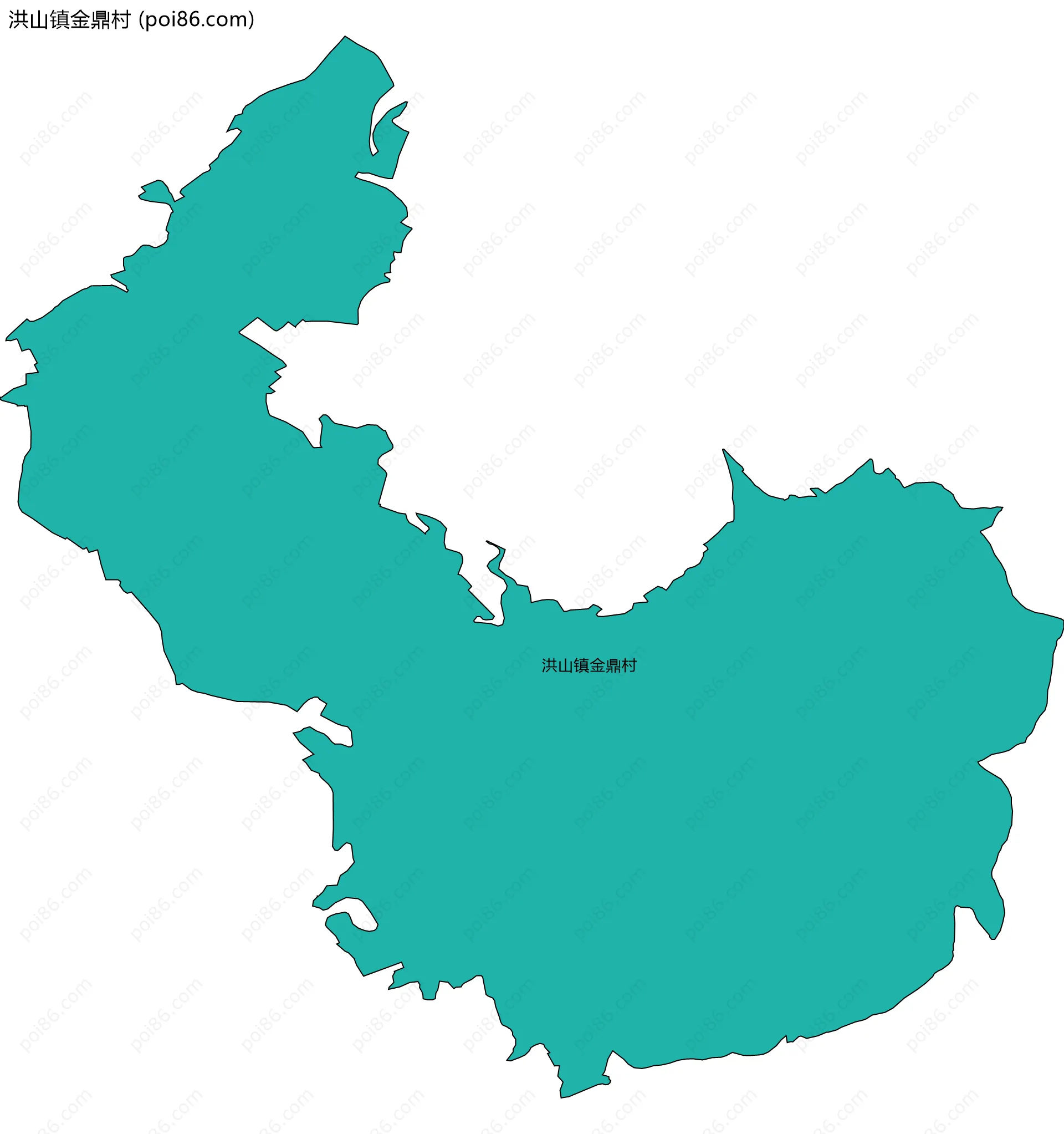 洪山镇金鼎村边界地图