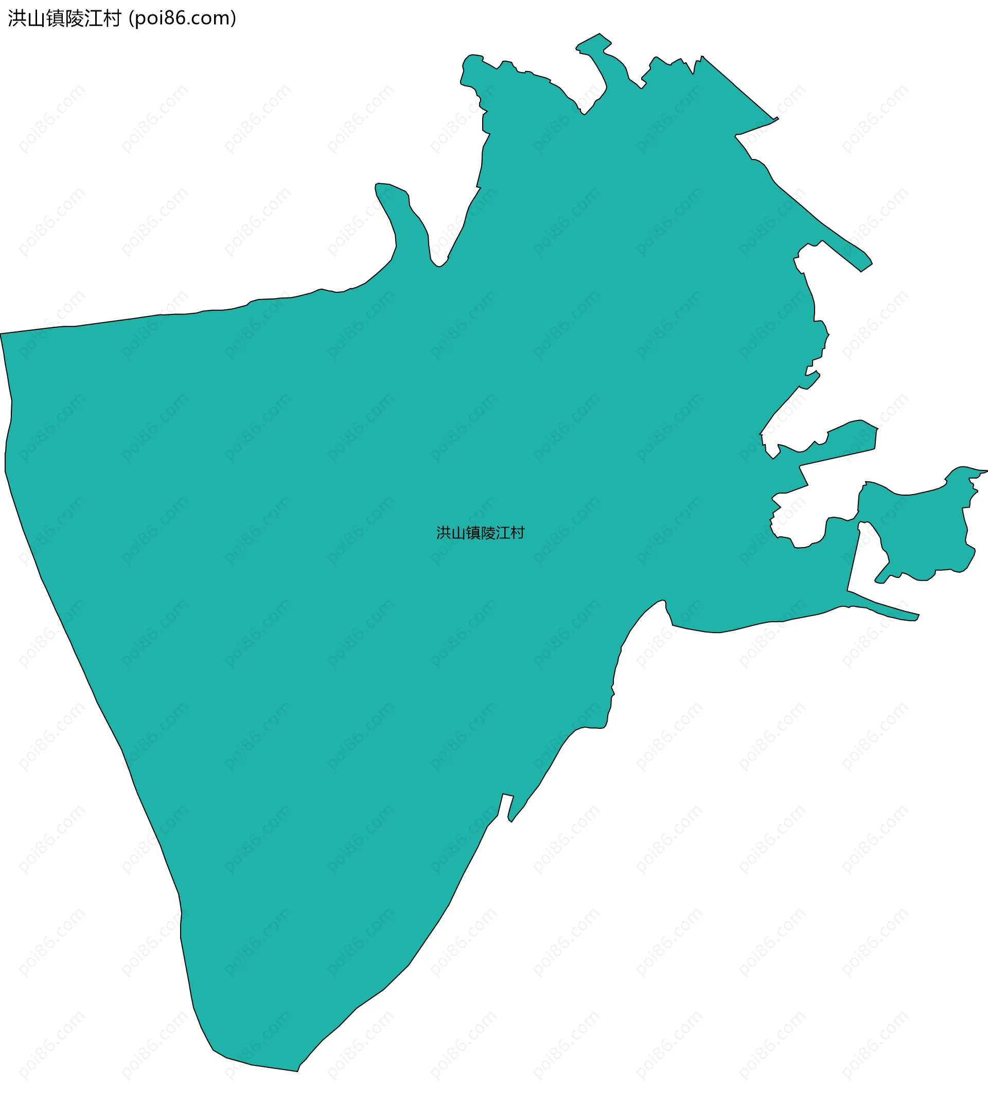 洪山镇陵江村边界地图