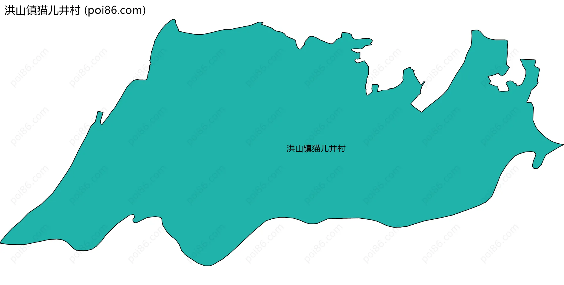 洪山镇猫儿井村边界地图