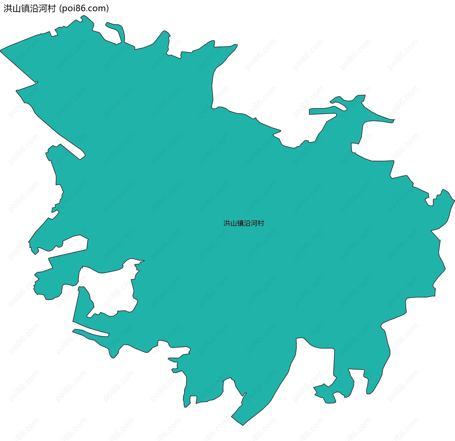 洪山镇沿河村边界地图
