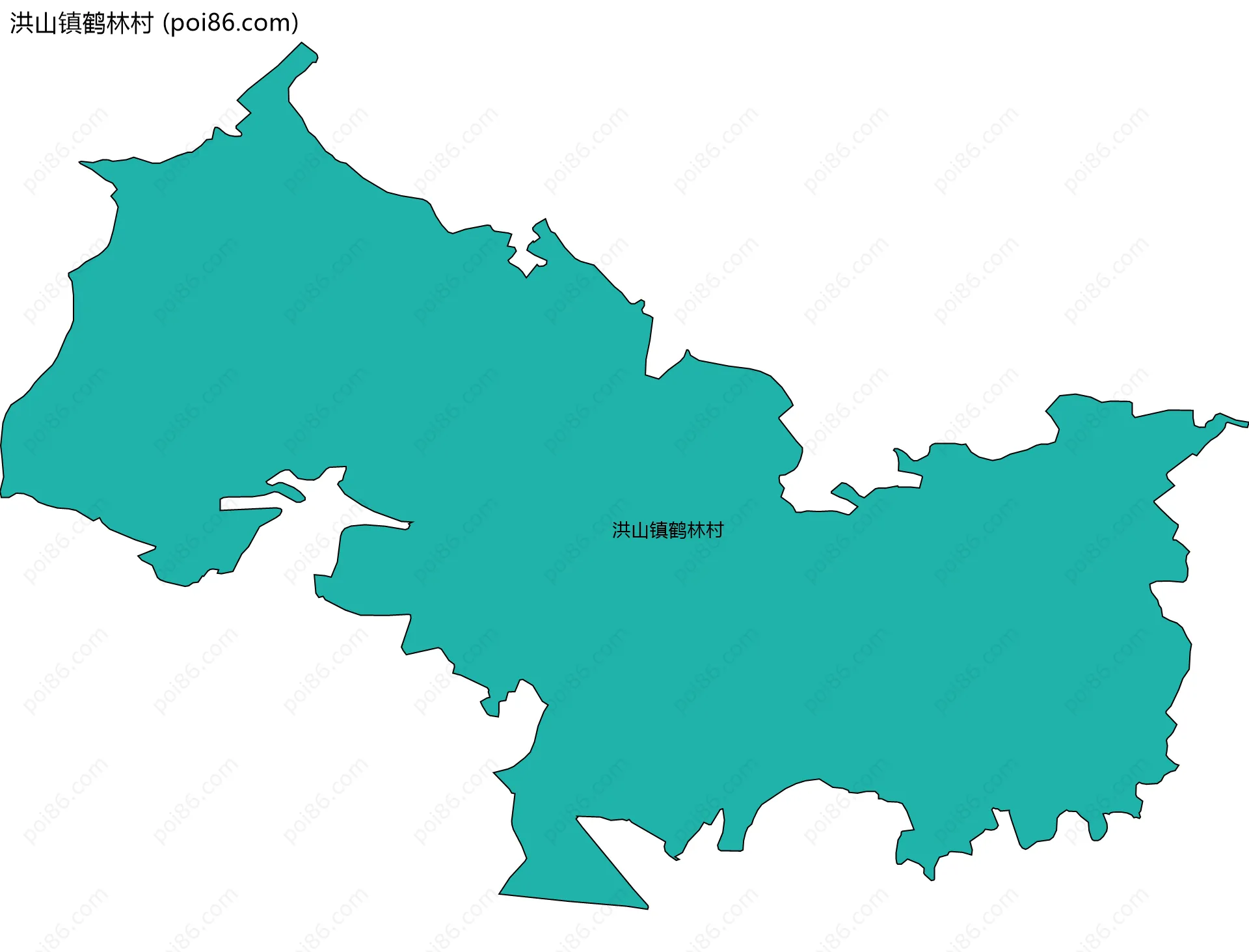 洪山镇鹤林村边界地图