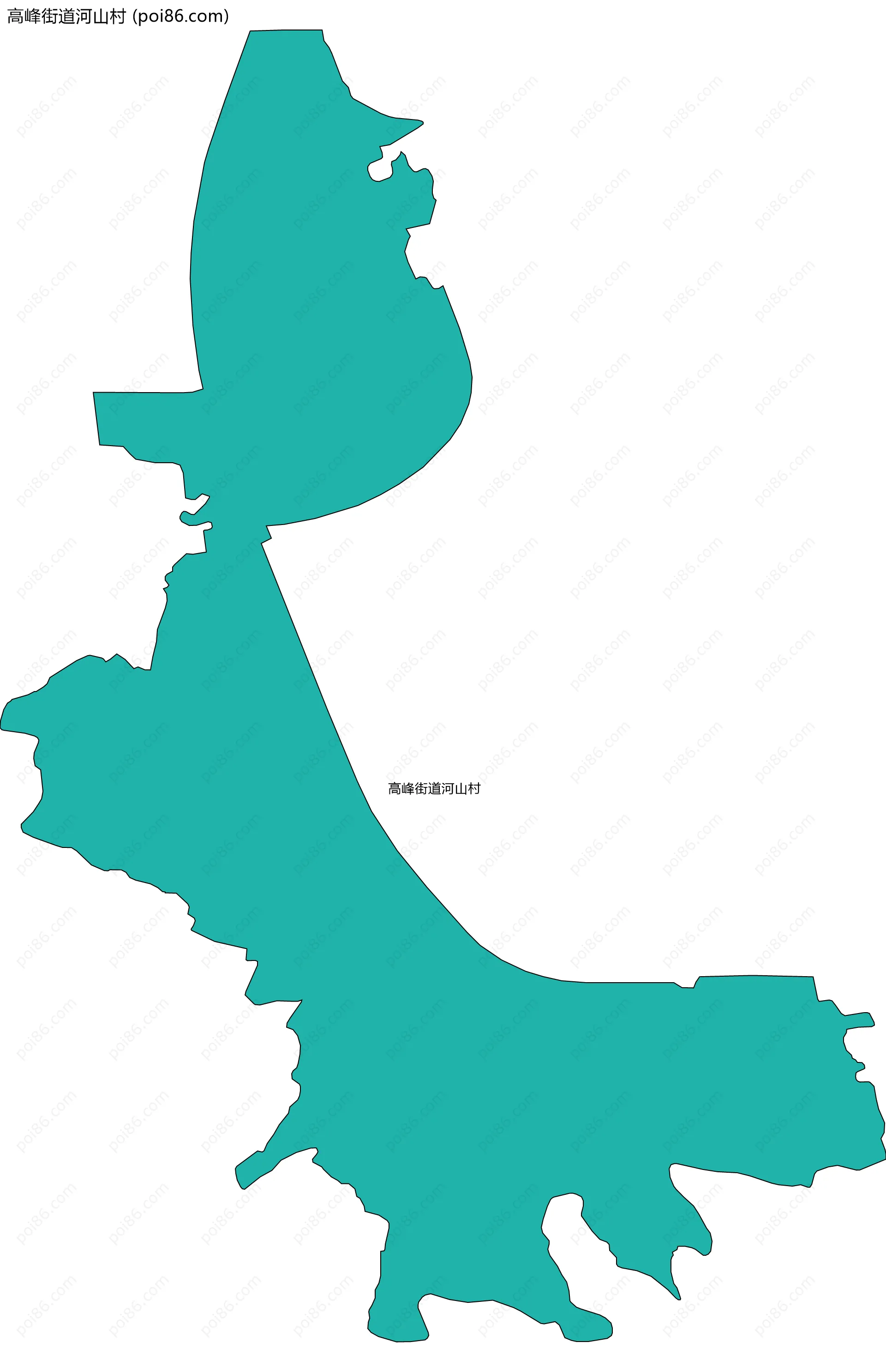 高峰街道河山村边界地图