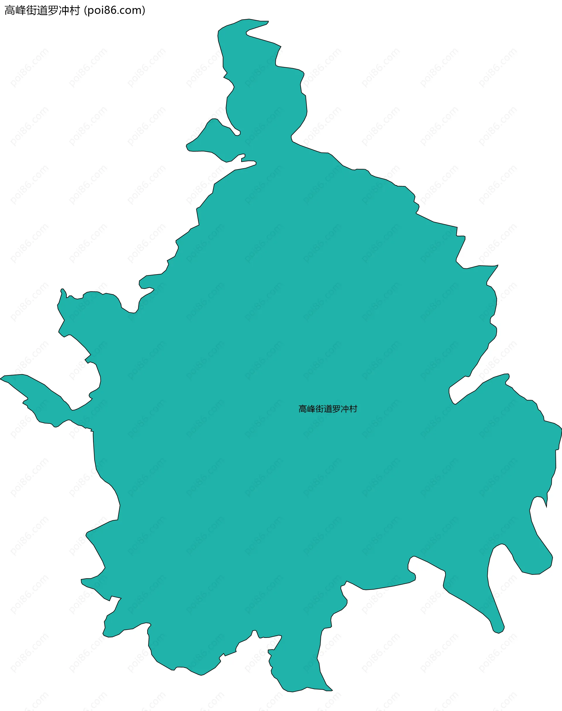 高峰街道罗冲村边界地图