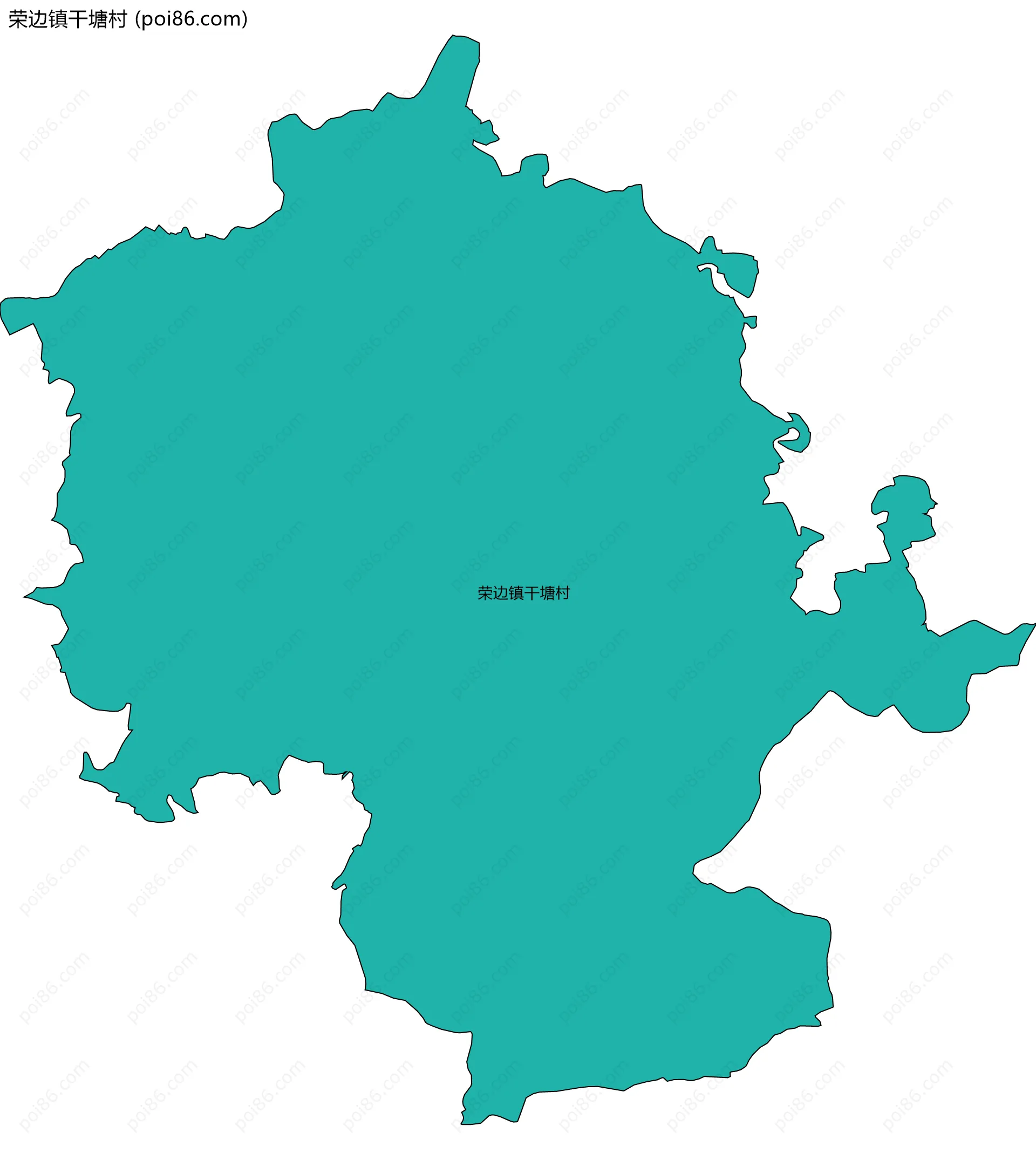 荣边镇干塘村边界地图