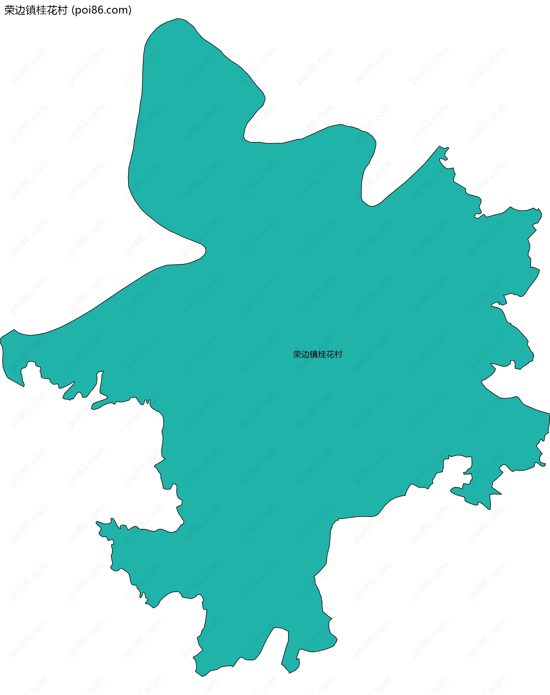 荣边镇桂花村边界地图