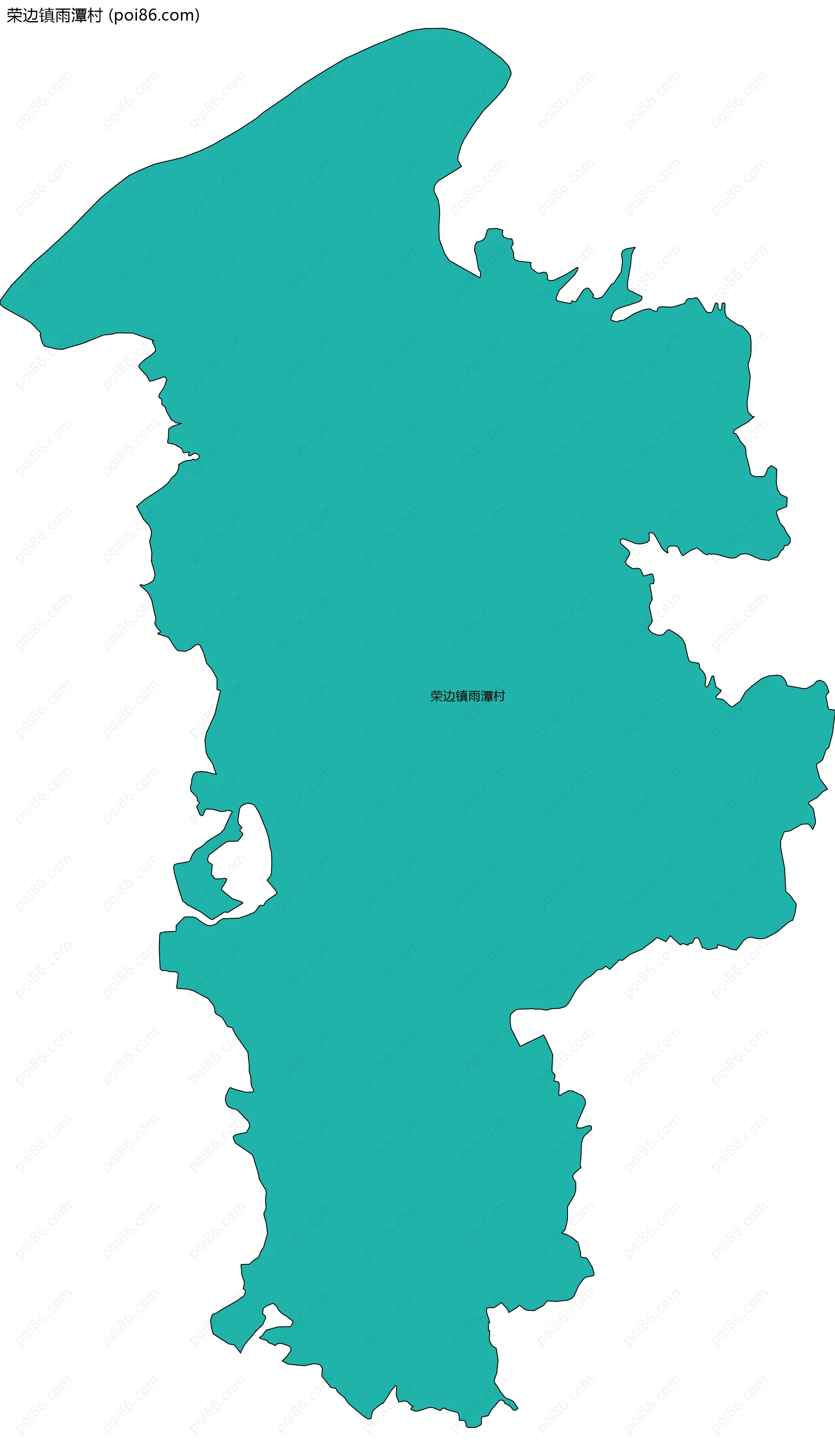 荣边镇雨潭村边界地图