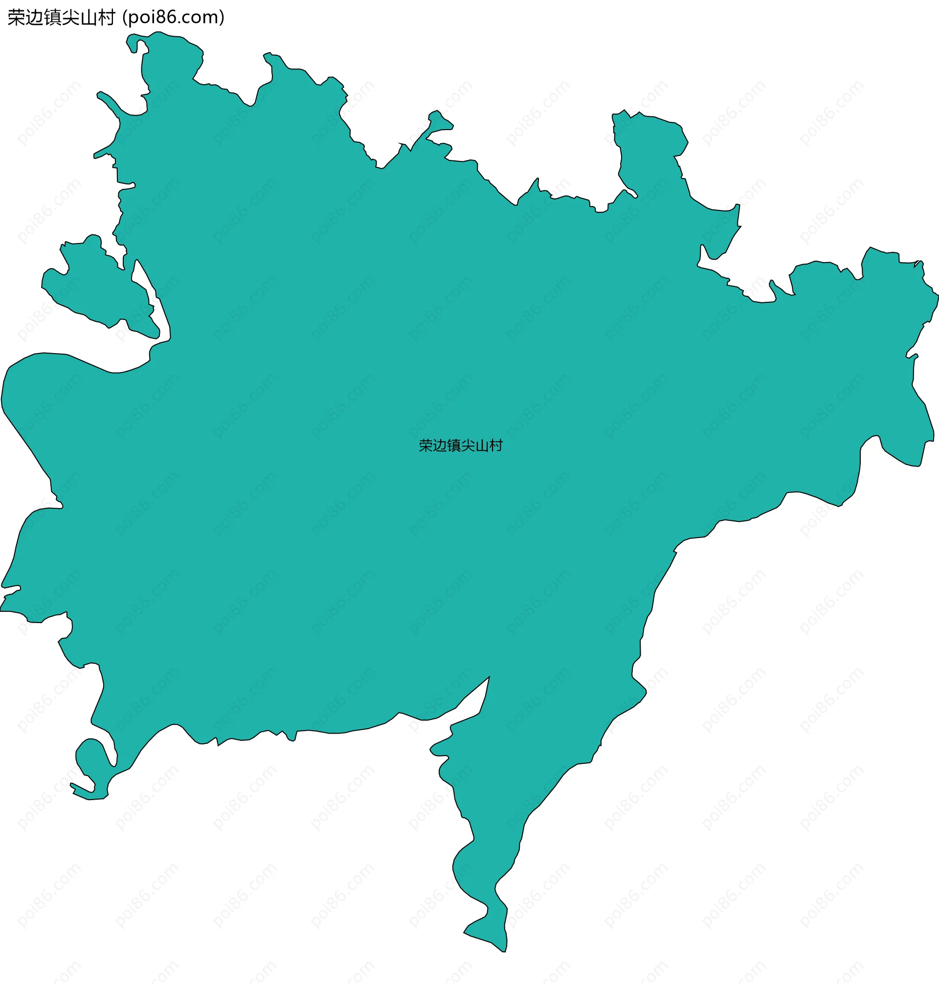荣边镇尖山村边界地图