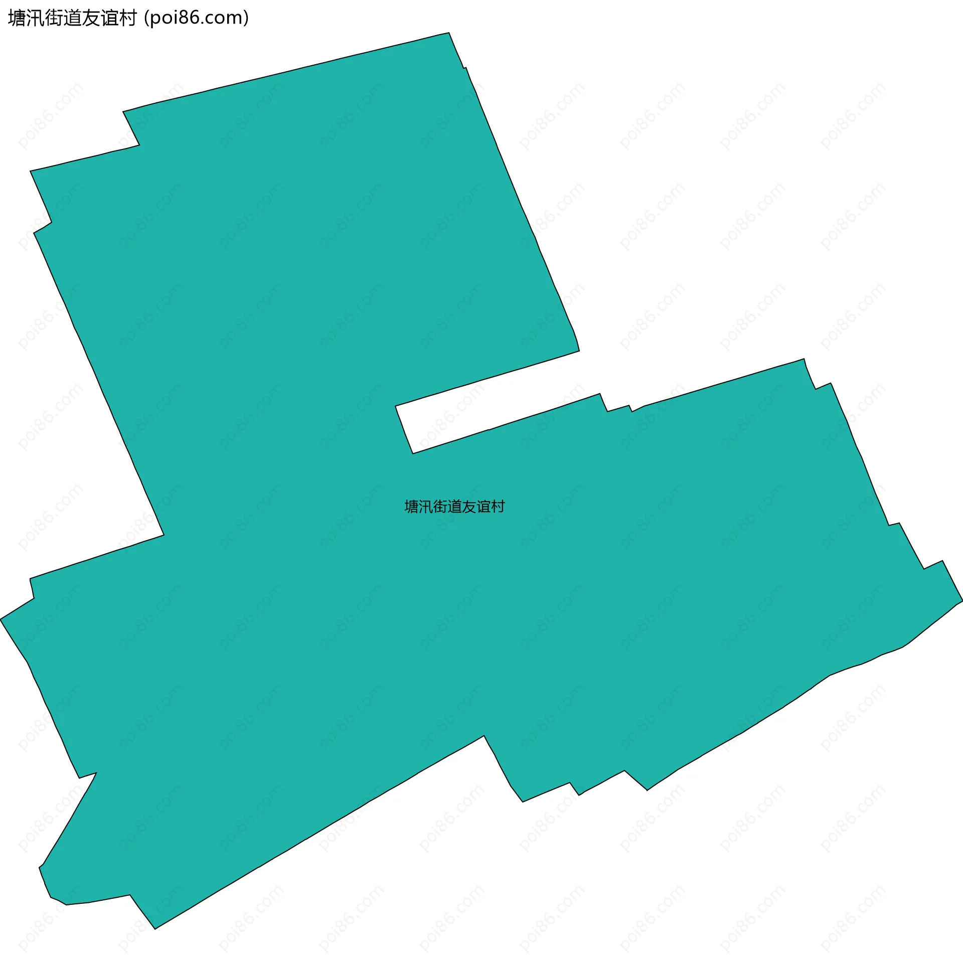 塘汛街道友谊村边界地图