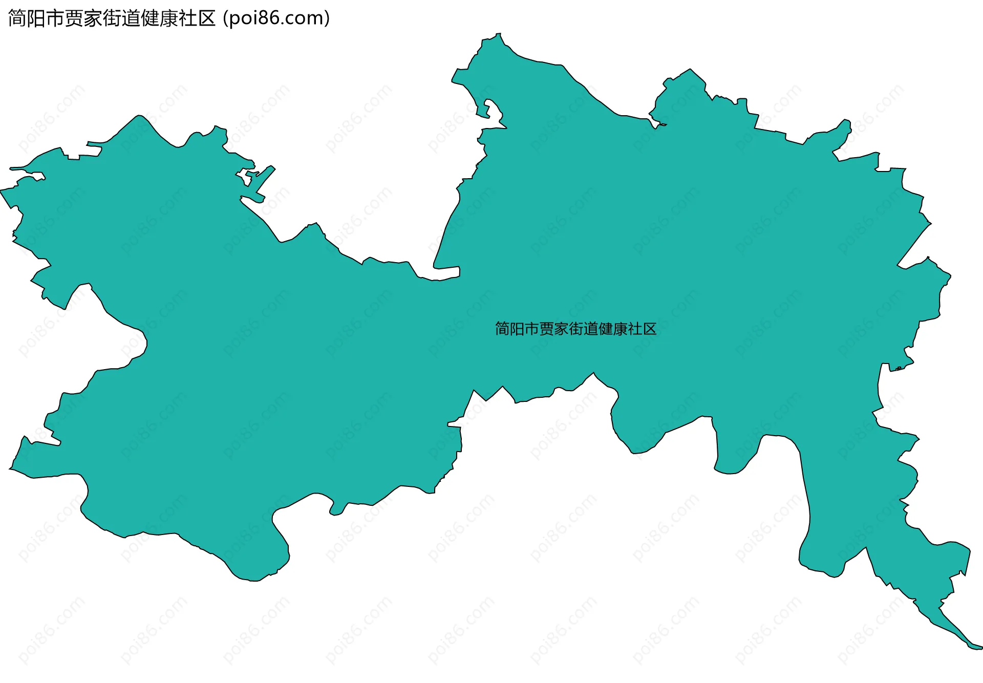 简阳市贾家街道健康社区边界地图