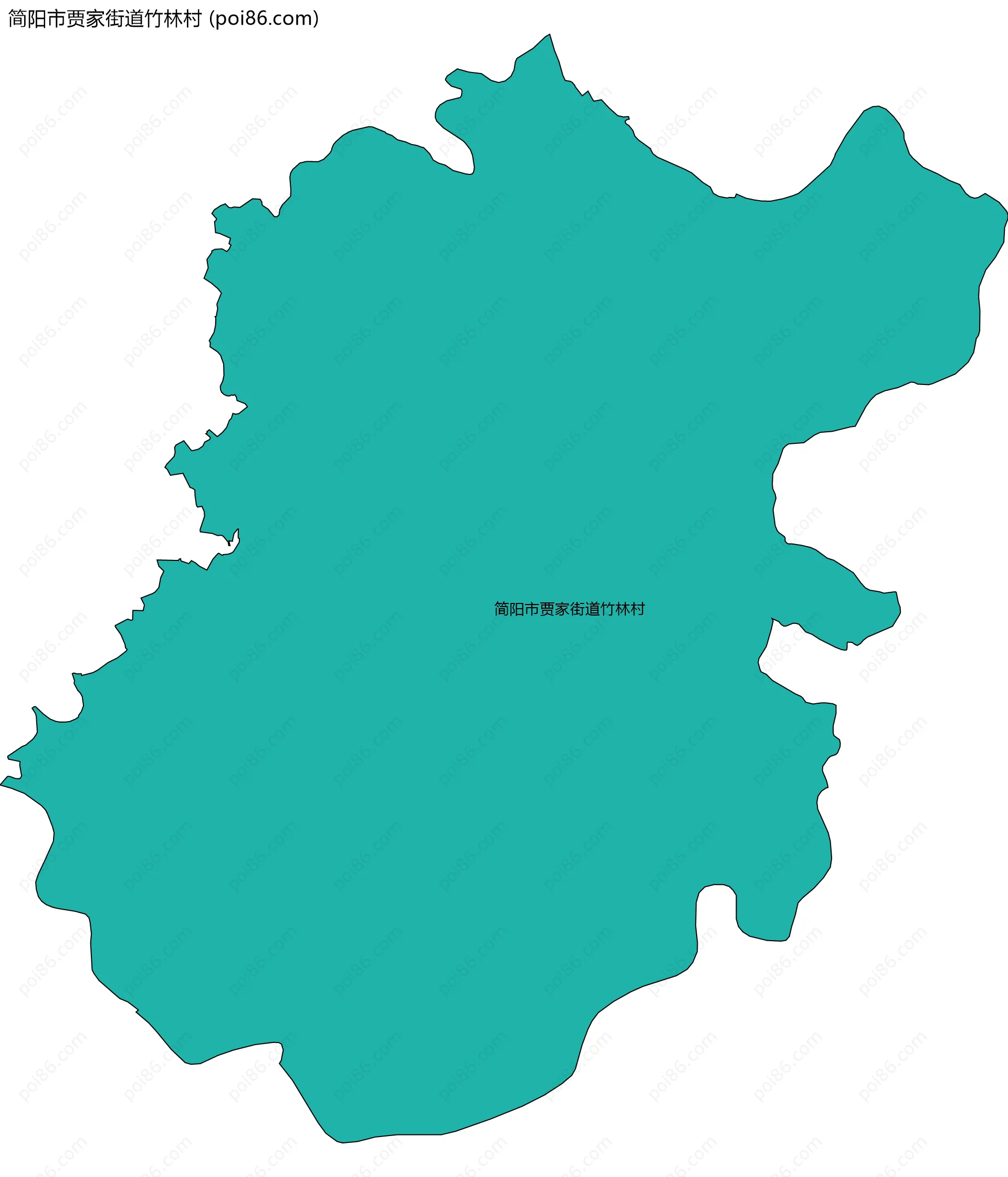 简阳市贾家街道竹林村边界地图