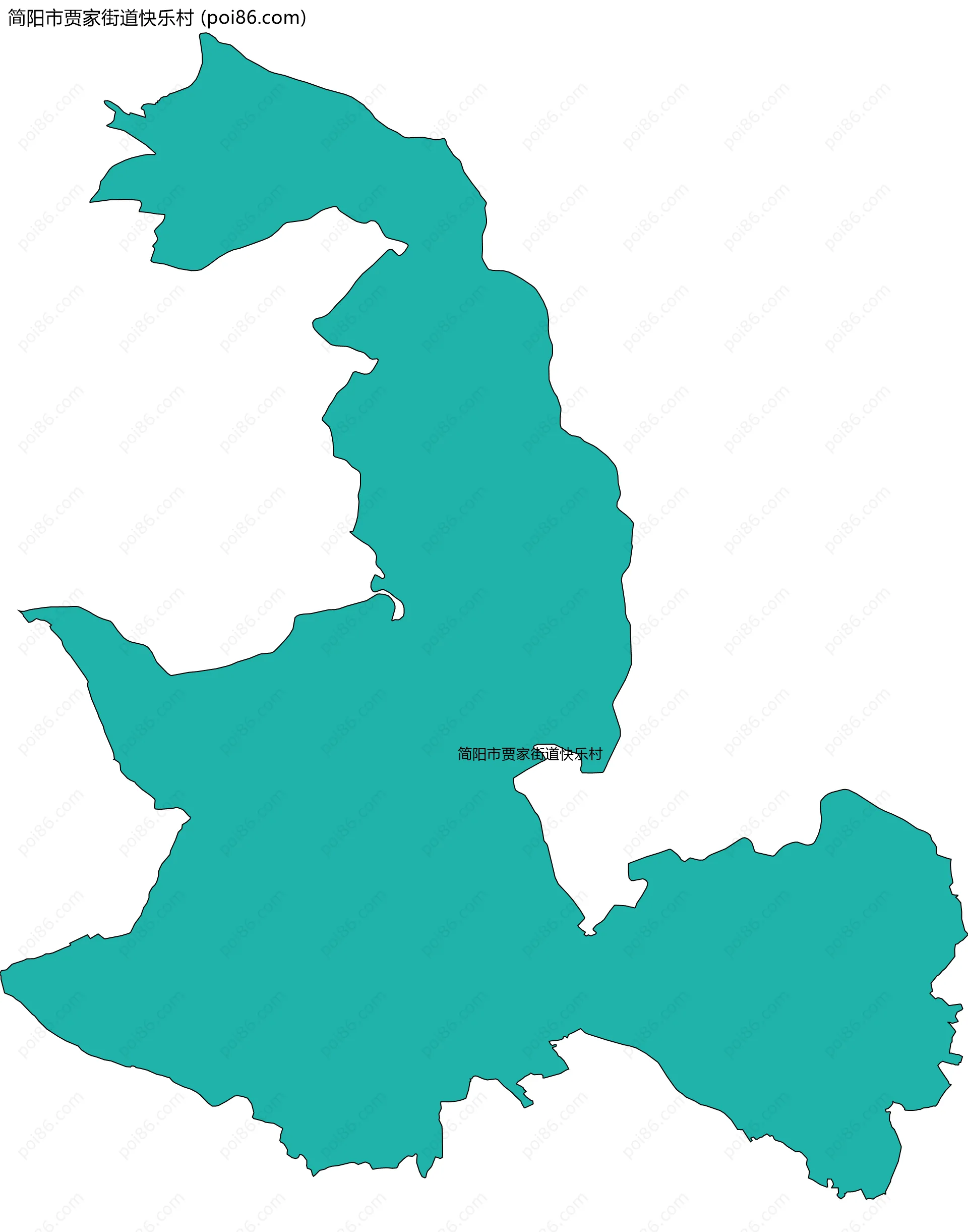 简阳市贾家街道快乐村边界地图