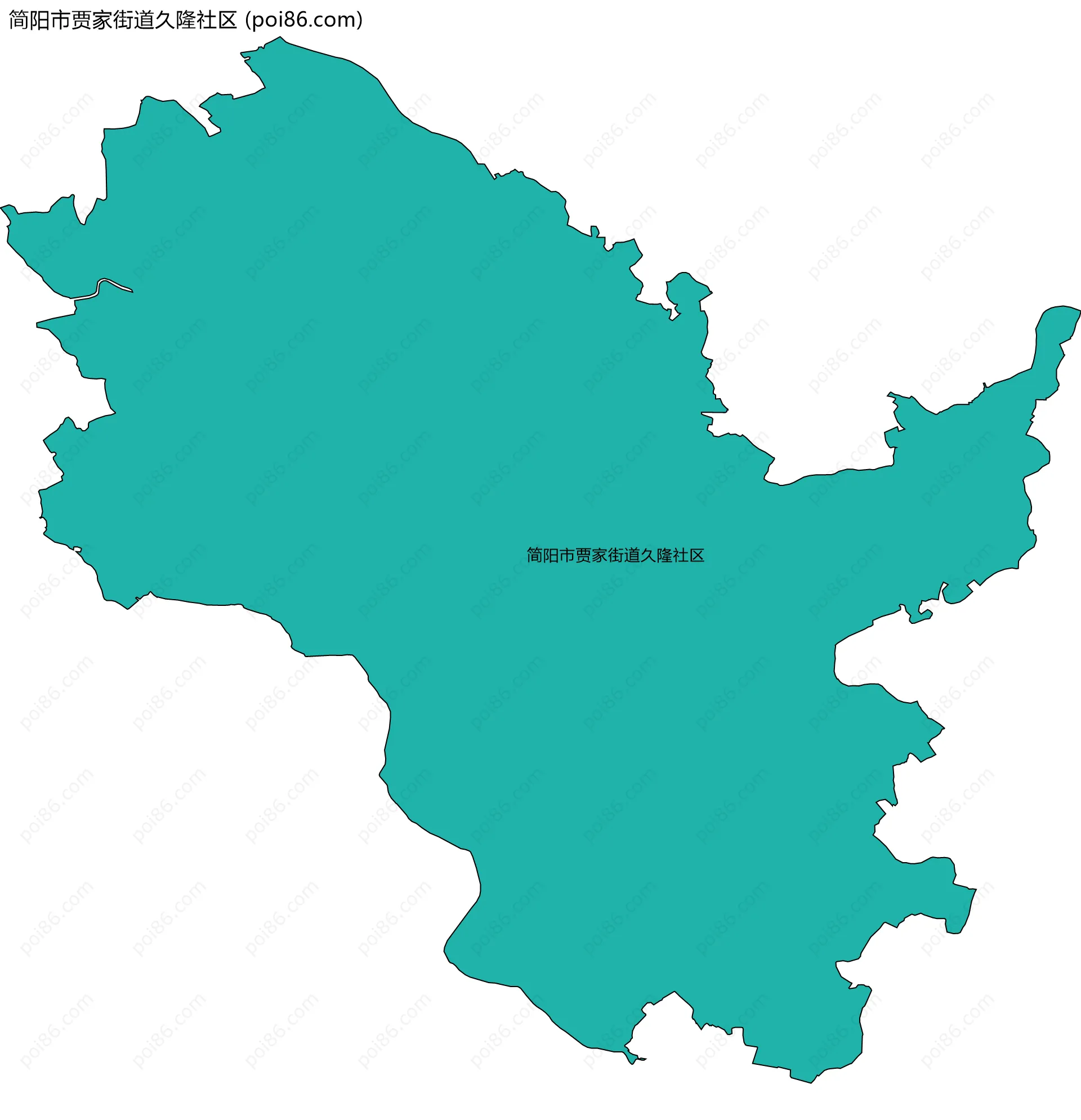 简阳市贾家街道久隆社区边界地图