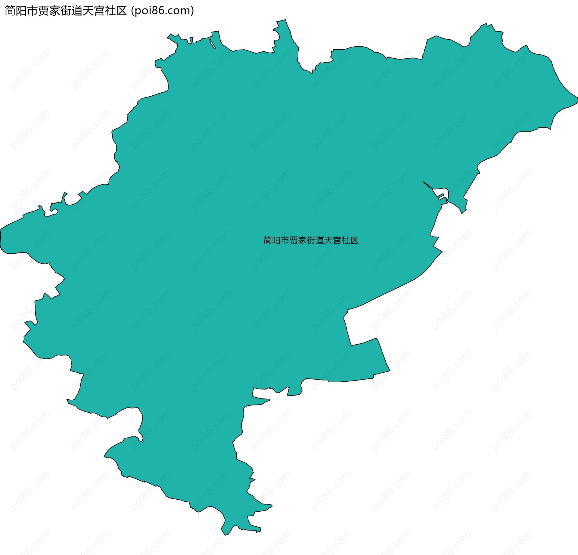 简阳市贾家街道天宫社区边界地图