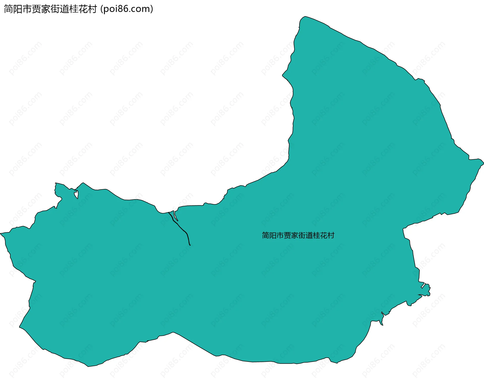 简阳市贾家街道桂花村边界地图