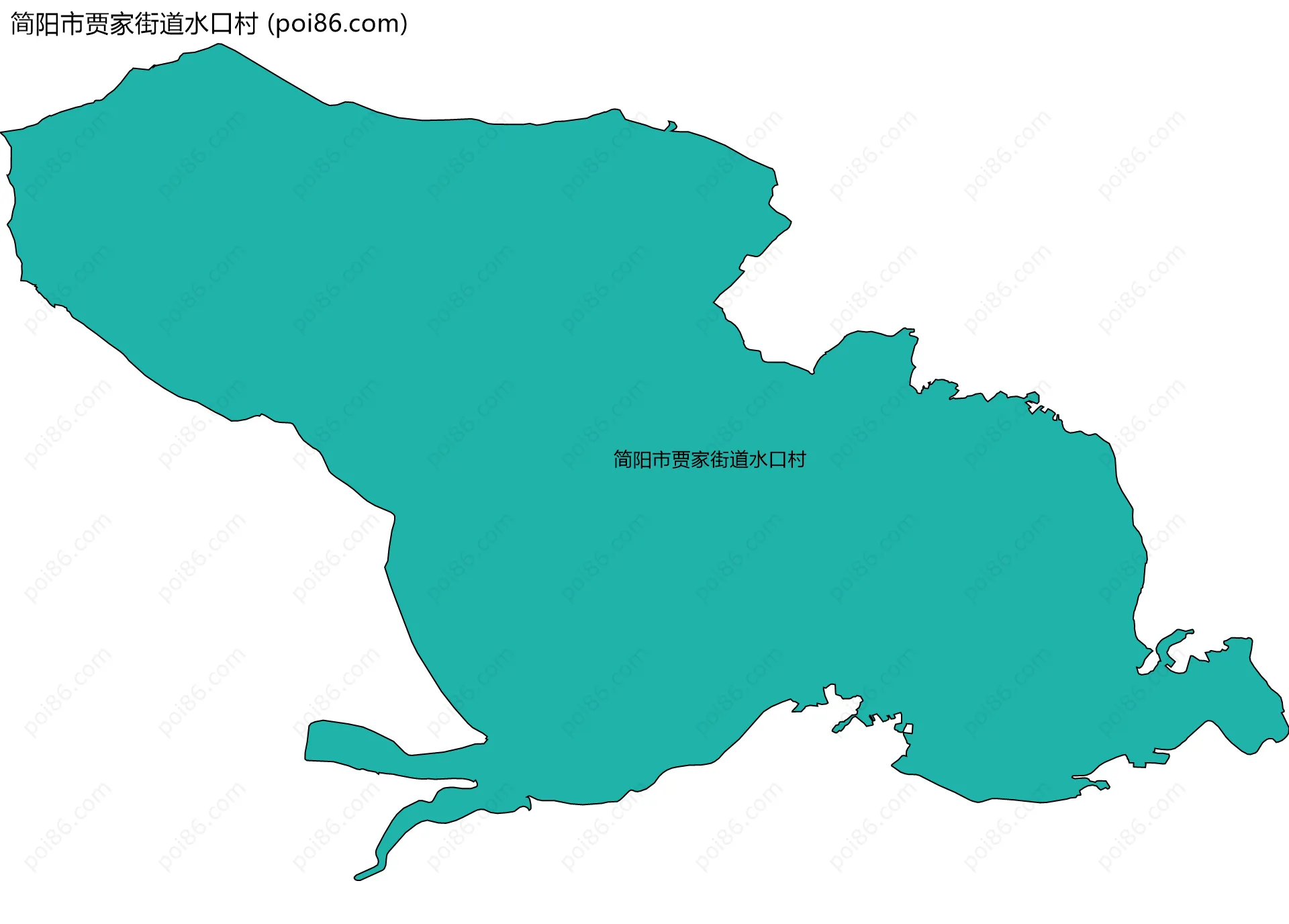 简阳市贾家街道水口村边界地图