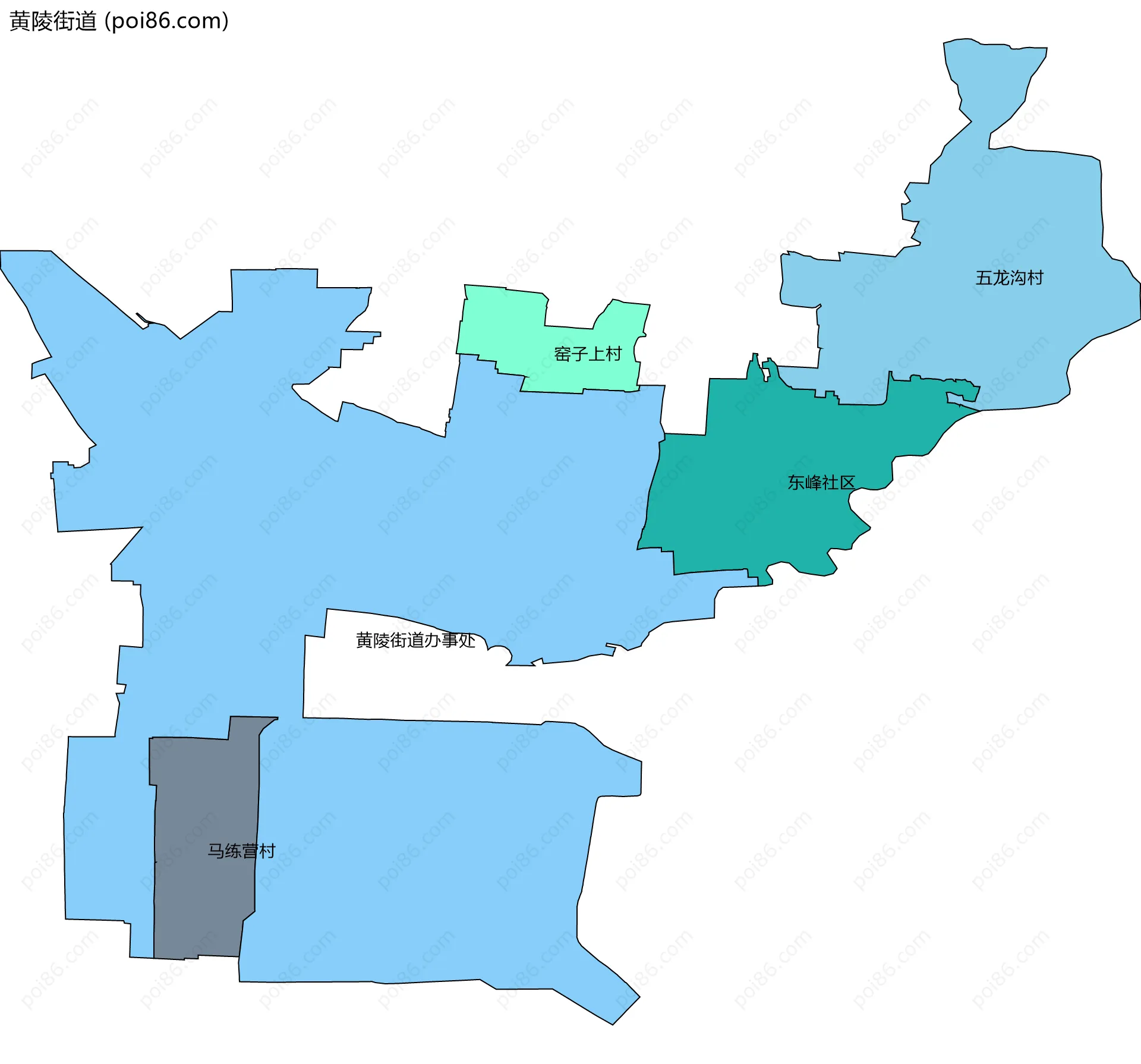 黄陵街道边界地图(五级行政区划)