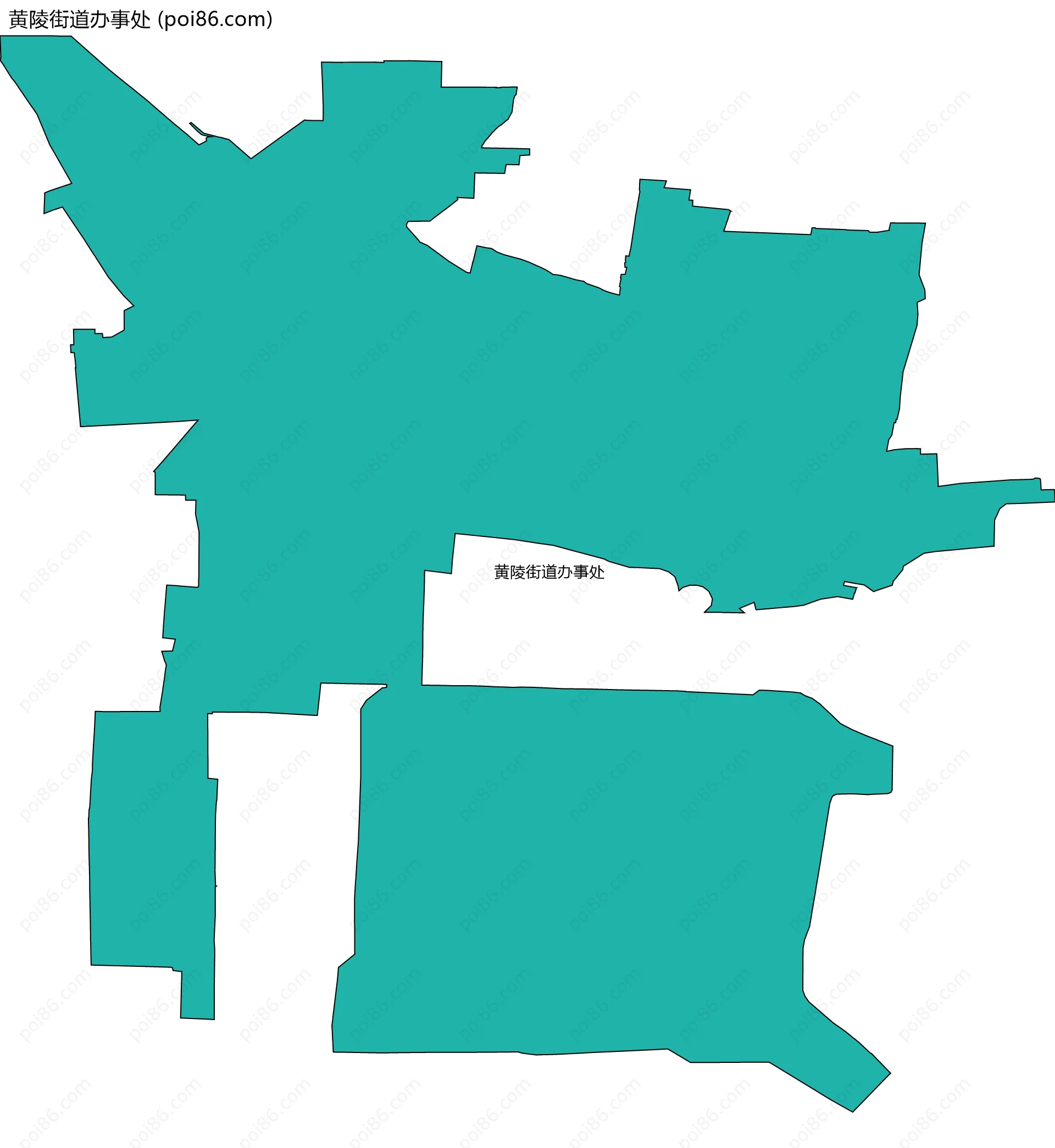 黄陵街道办事处边界地图