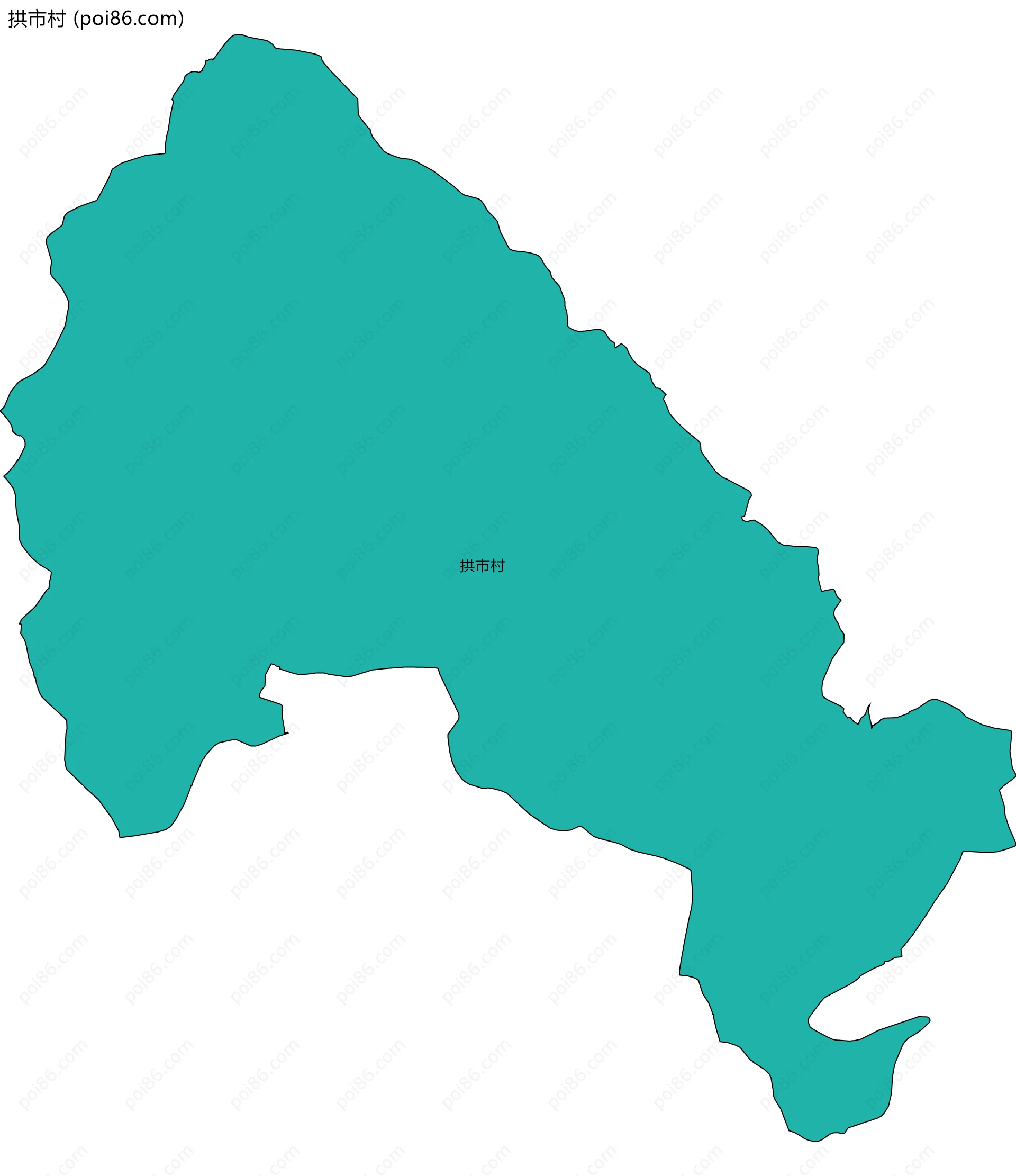 拱市村边界地图