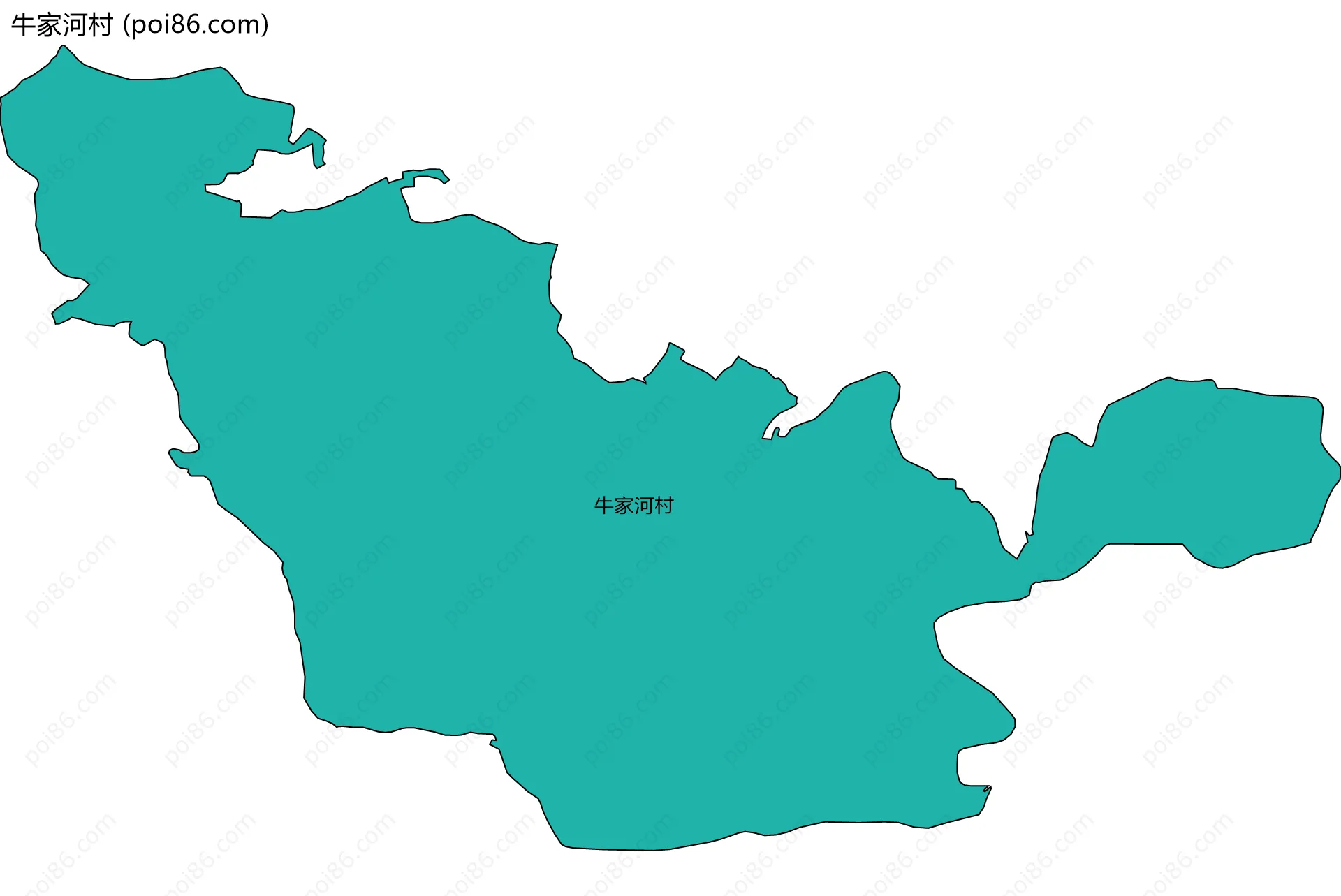 牛家河村边界地图