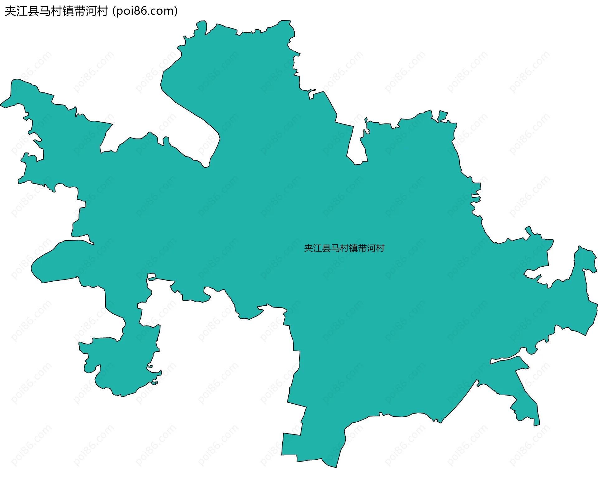 夹江县马村镇带河村边界地图
