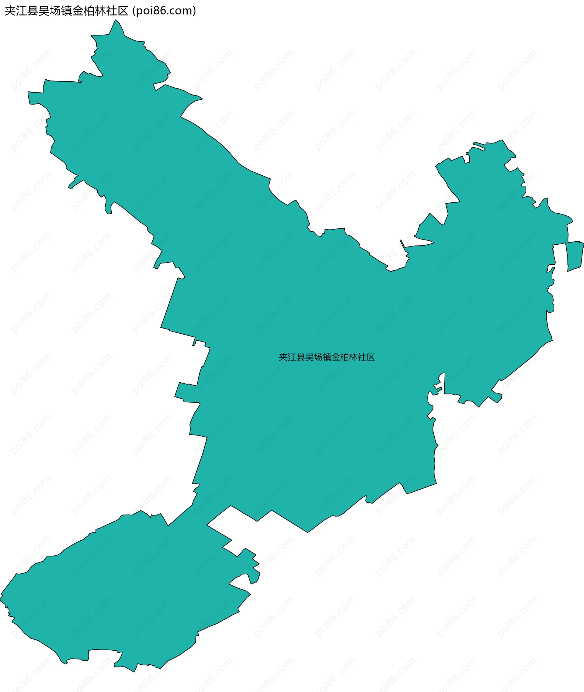 夹江县吴场镇金柏林社区边界地图