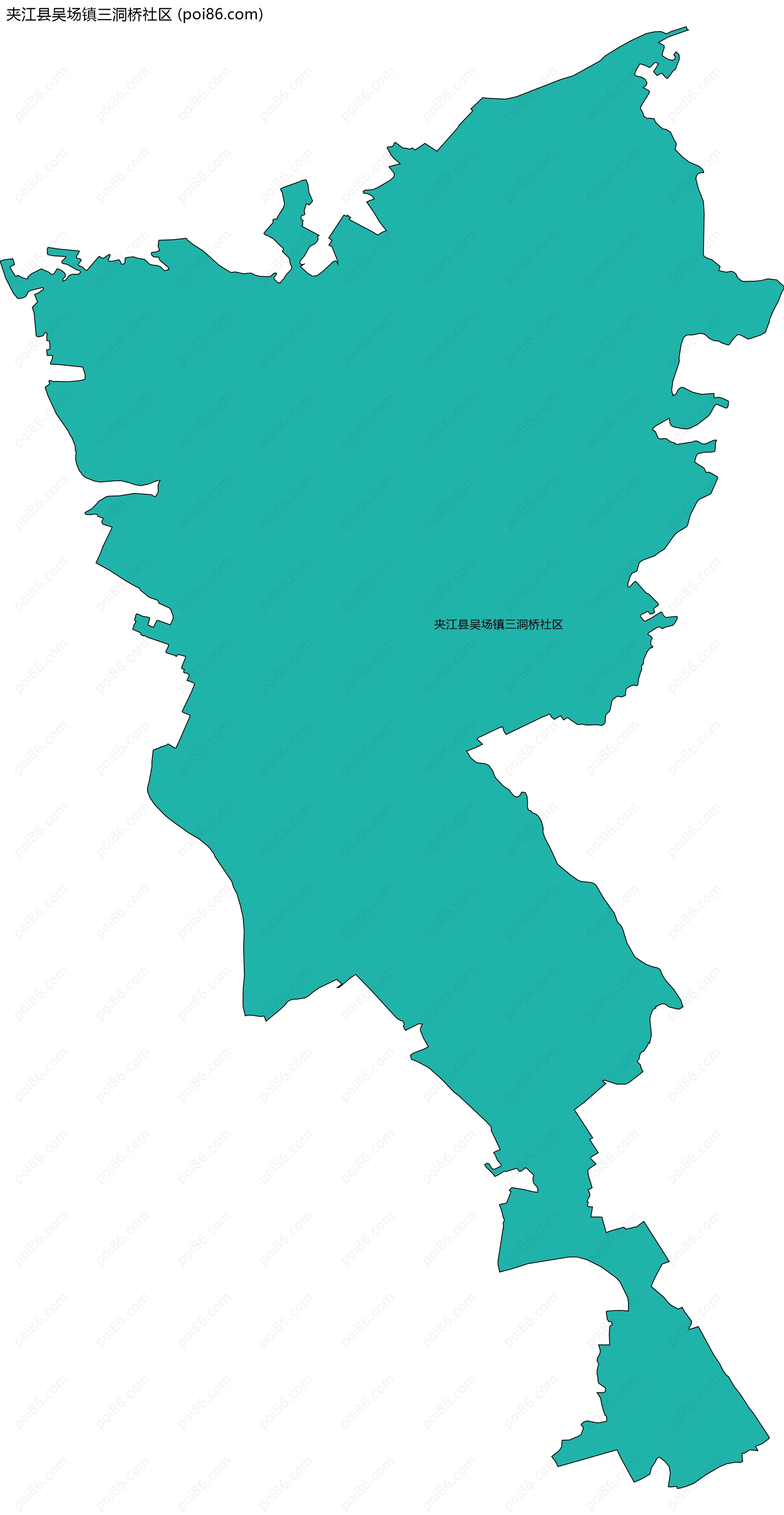 夹江县吴场镇三洞桥社区边界地图