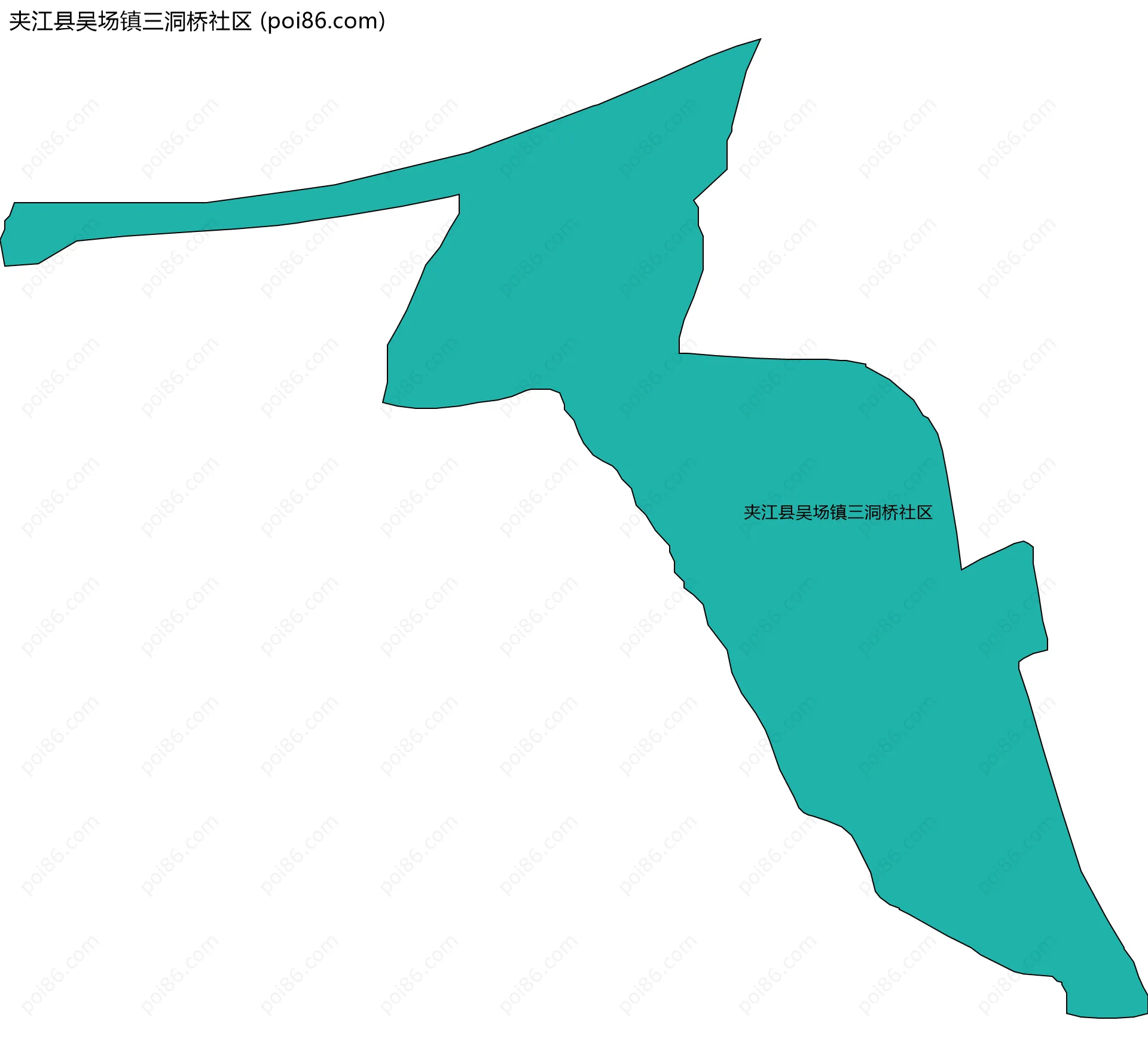 夹江县吴场镇三洞桥社区边界地图