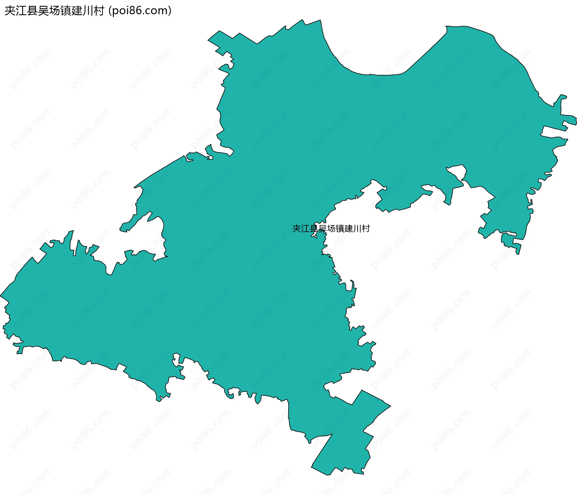 夹江县吴场镇建川村边界地图