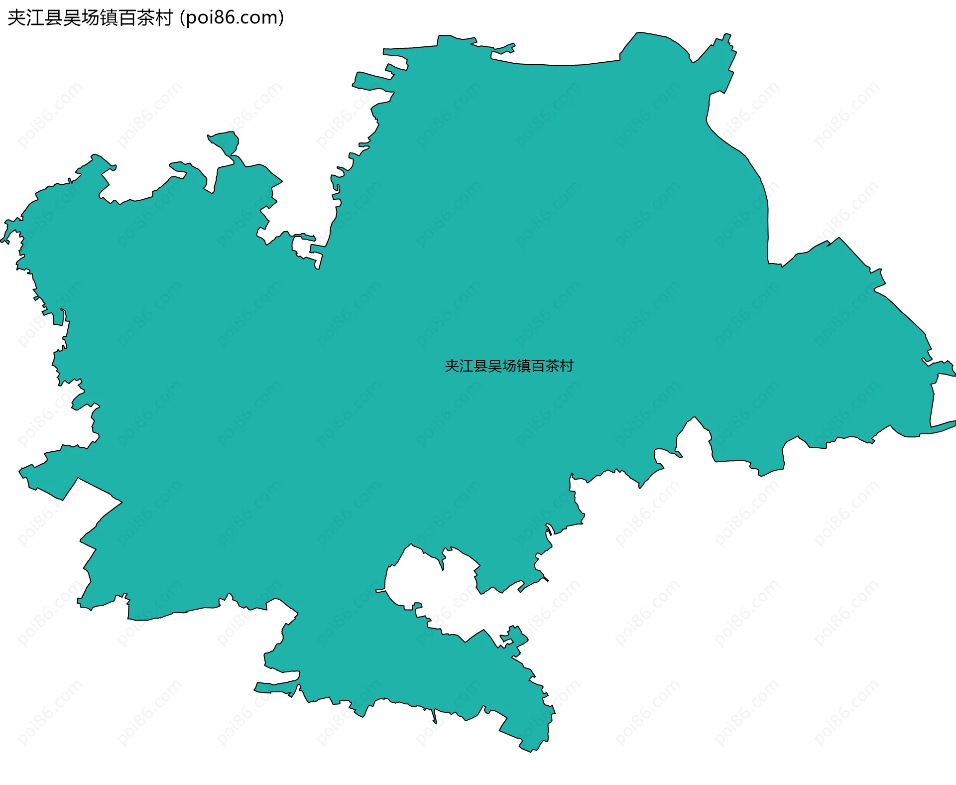 夹江县吴场镇百茶村边界地图